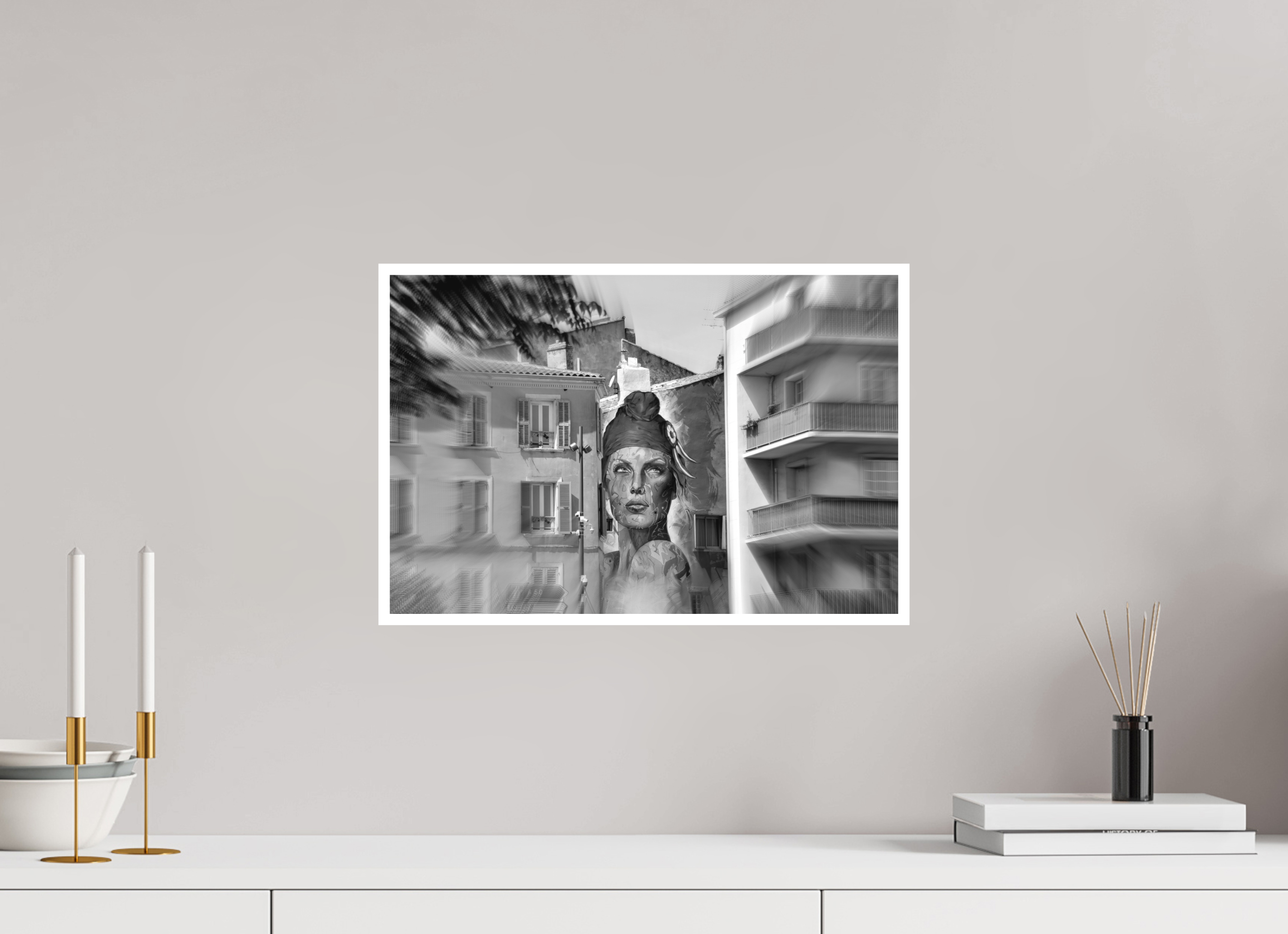 45 x 30 cm, Hahnemuhle Photo Rag 308gsm Gliclee Fine Art Paper FEMALE POWER BETWEEN BUILDINGS