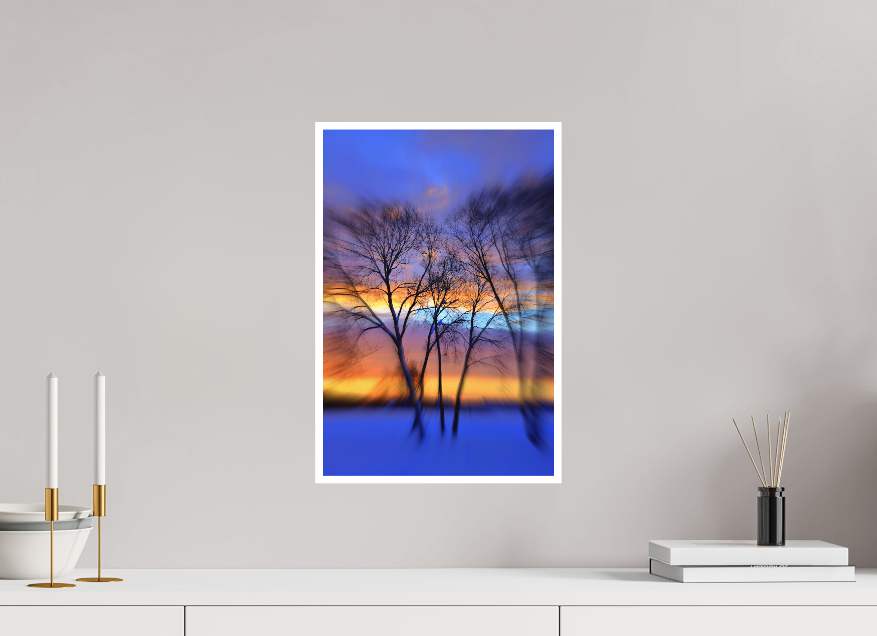 30 x 45 cm, Hahnemuhle Photo Rag 308gsm Gliclee Fine Art Paper TREES SILHOUETTES IN WINTER SUNSET