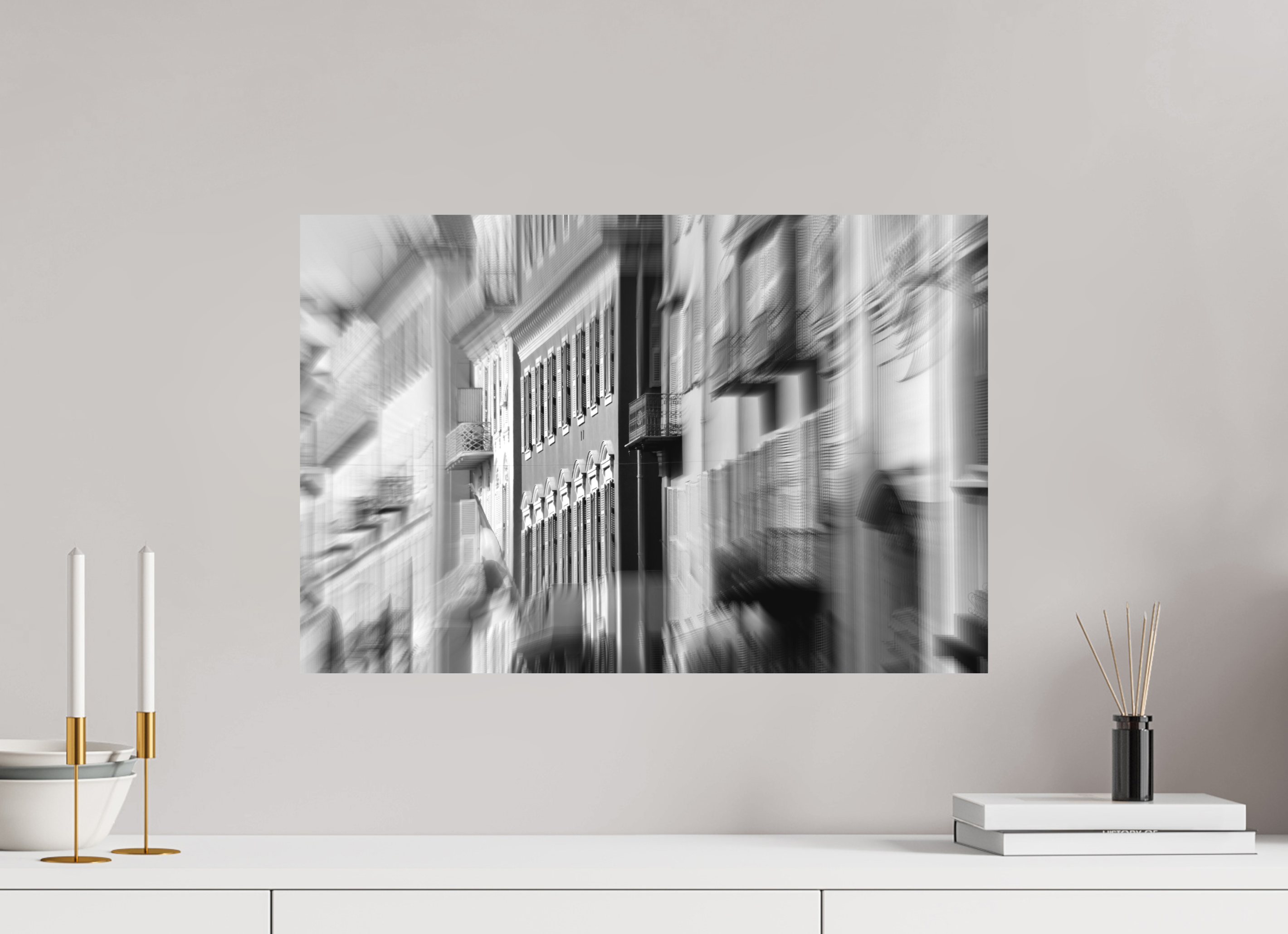 60 x 40 cm, Direct Print on Aluminium Dibond_Black_and_White ROW HOUSES