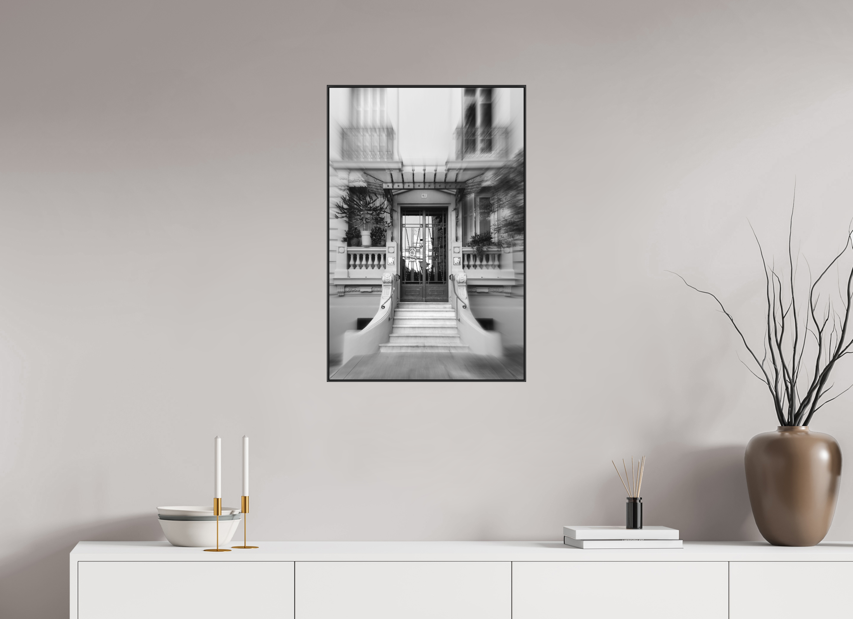 50 x 75 cm, Black_metal_frame_Dibond ELEGANT ENTRANCE