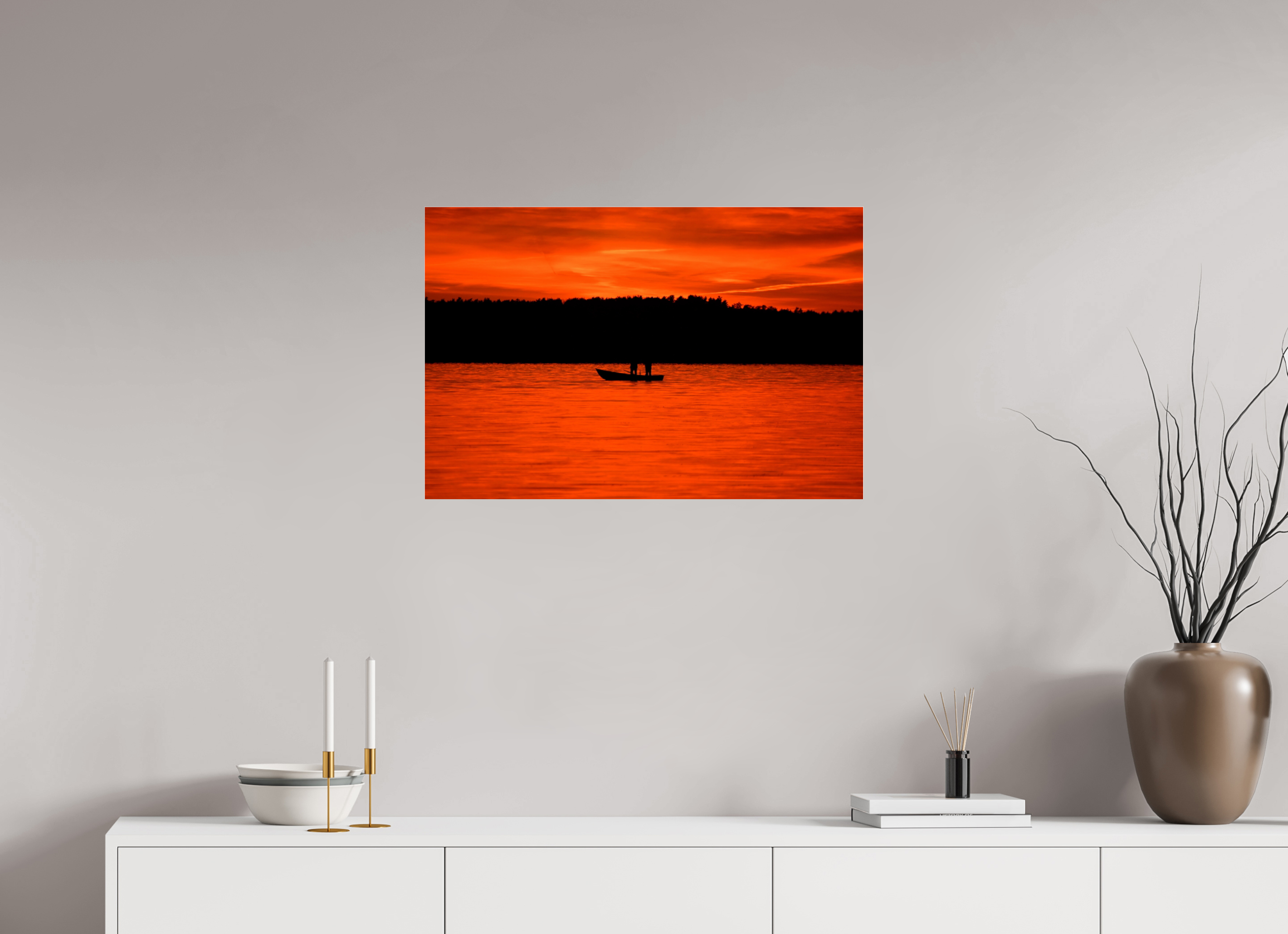75 x 50 cm, Under Acrylic Glass Colour BETWEEN FIRE SKY AND FIRE RIVER