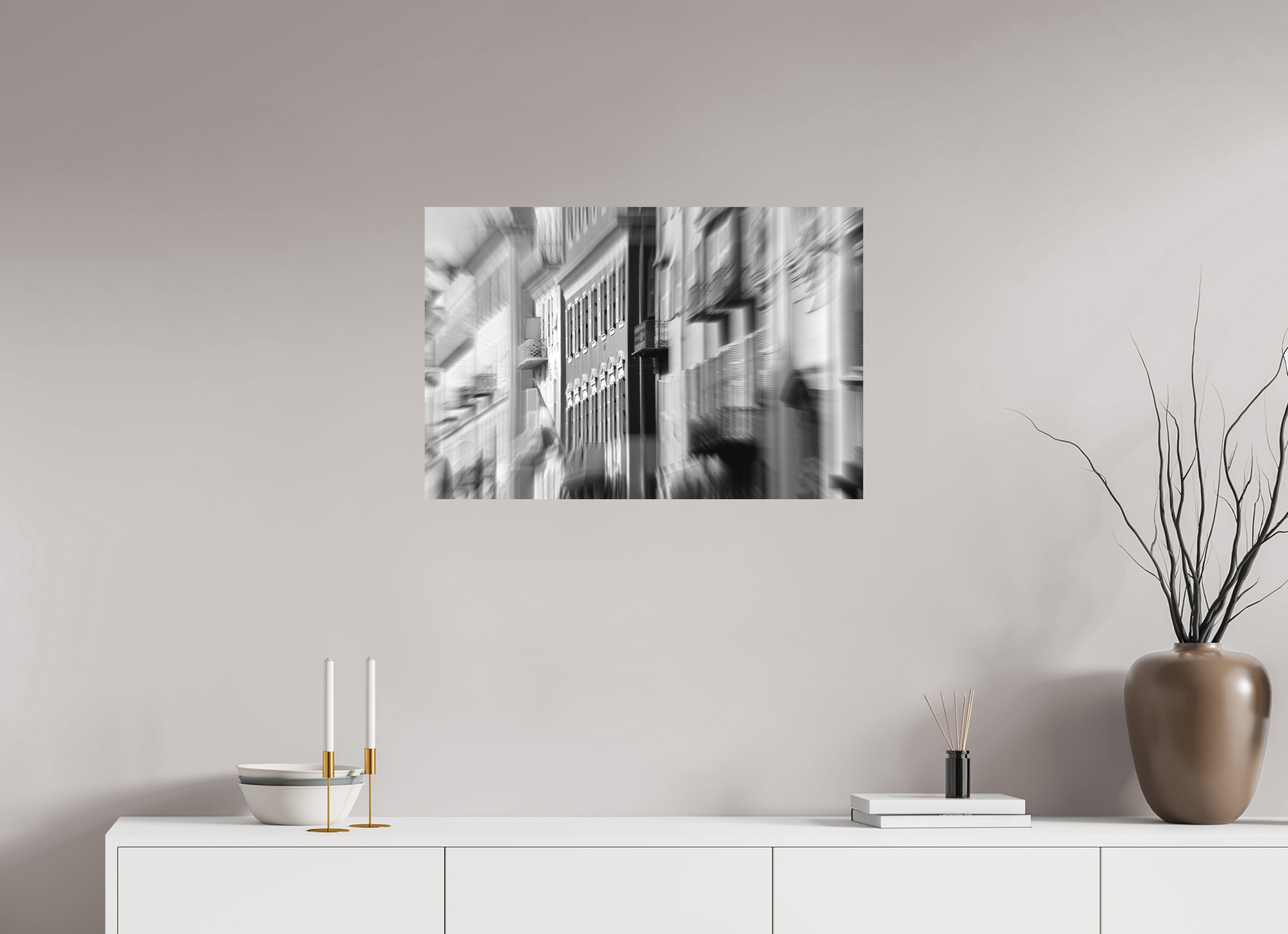 75 x 50 cm, Direct Print on Aluminium Dibond_Black_and_White ROW HOUSES