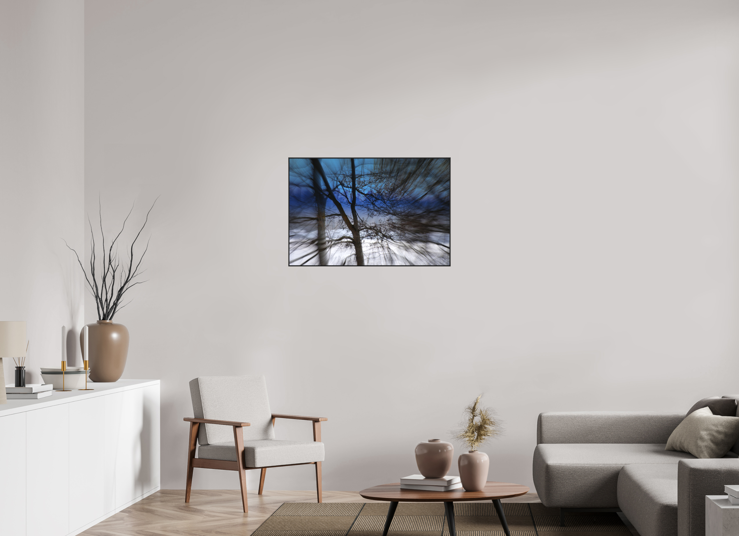90 x 60 cm, Black_metal_frame_Dibond SAPPHIRE MYSTERY