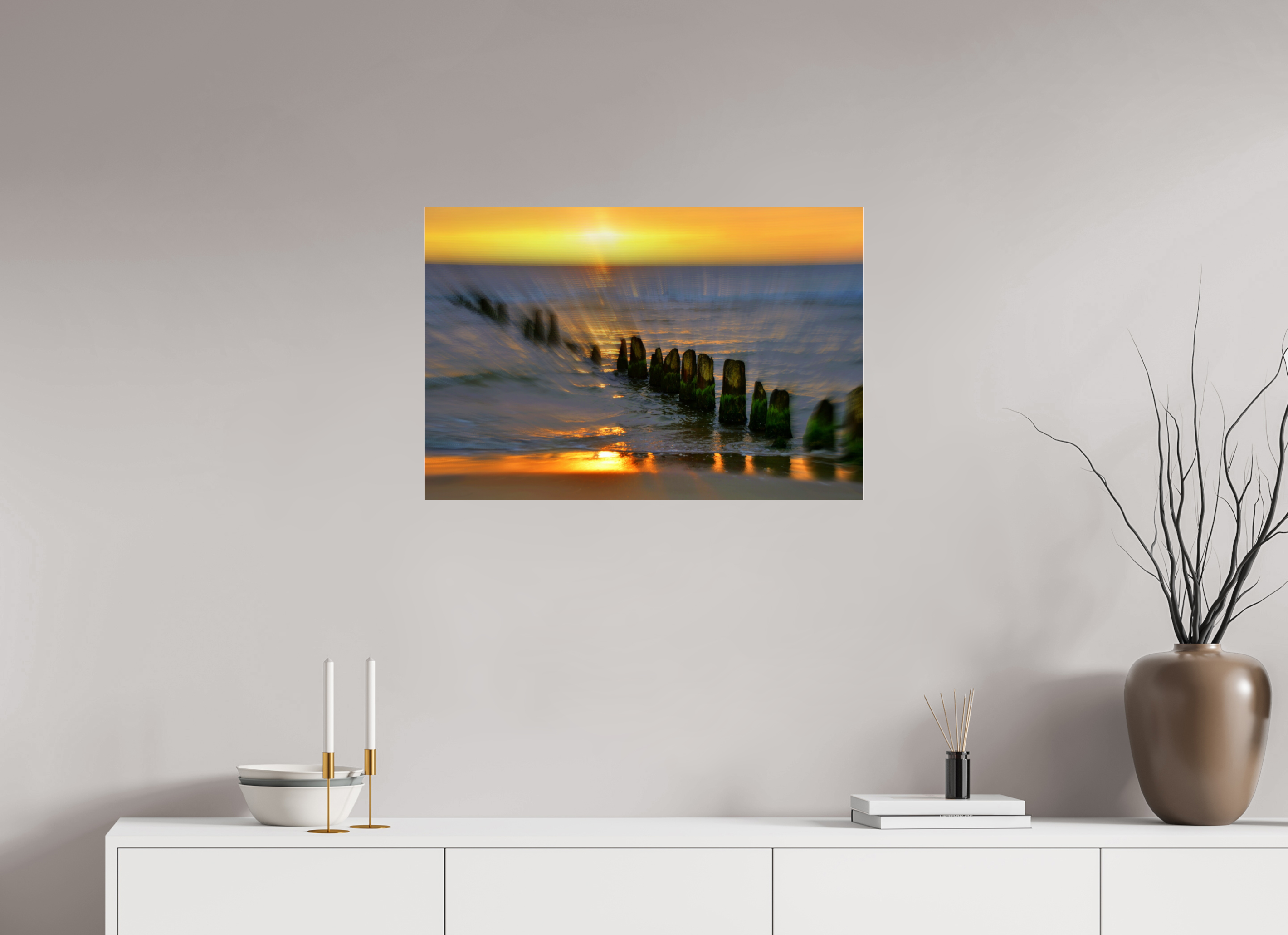 75 x 50 cm, Under Acrylic Glass Colour AMBER SUNSET