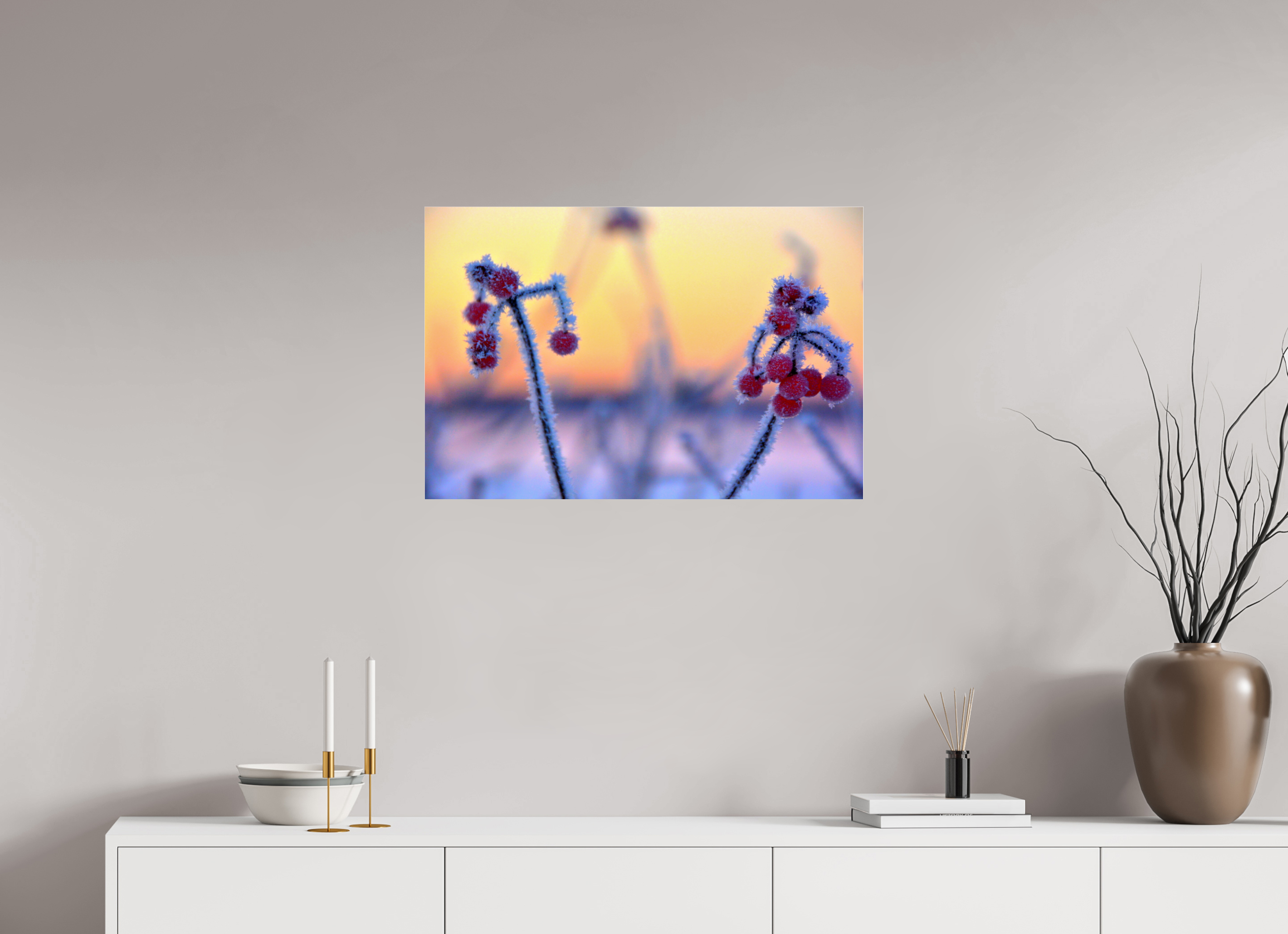 75 x 50 cm, Under Acrylic Glass Colour FROZEN BERRIES
