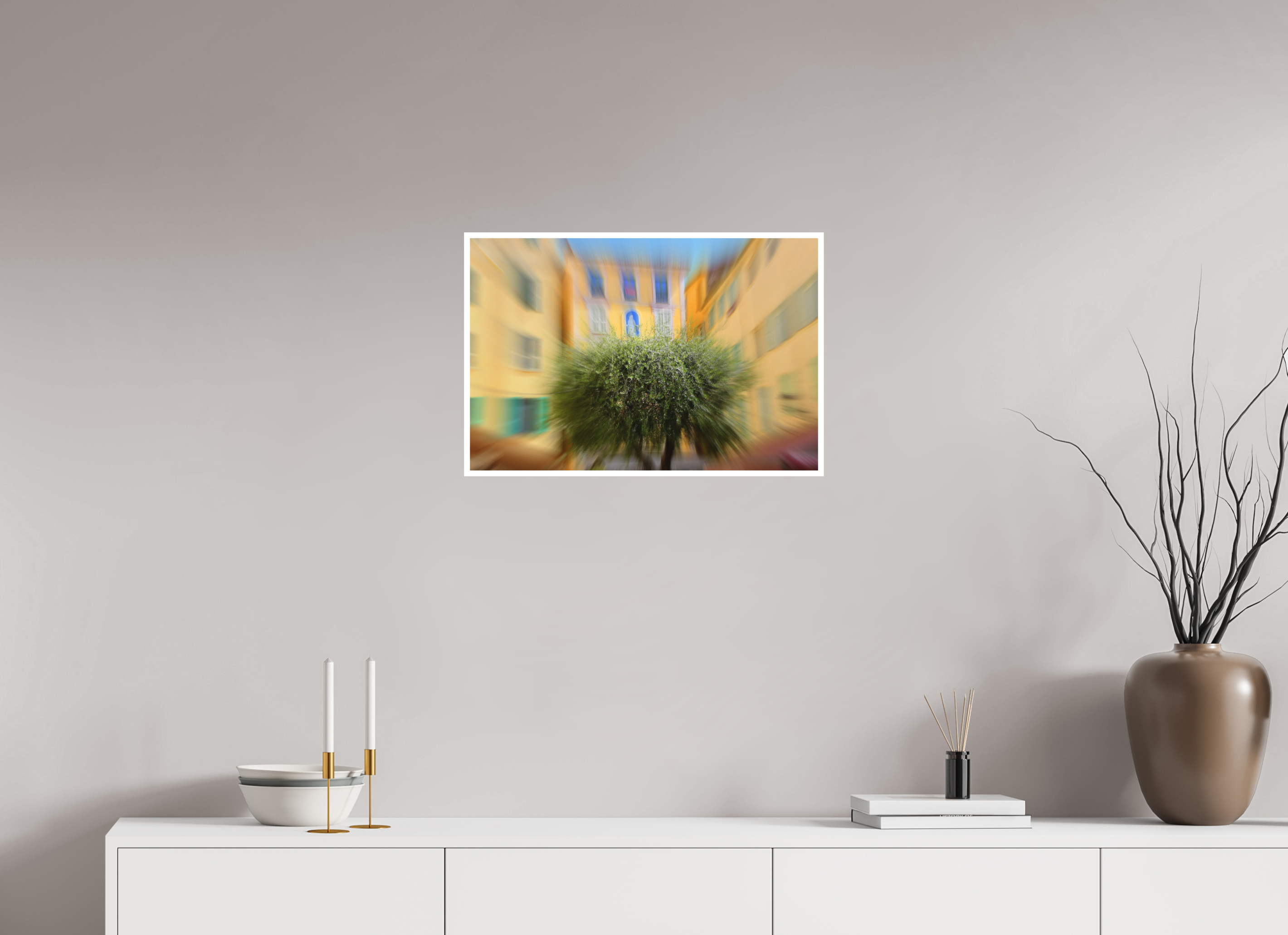 60 x 40 cm, Hahnemuhle Photo Rag 308gsm Gliclee Fine Art Paper OLIVE TREE IN THE EMBRACE OF THE HOUSES