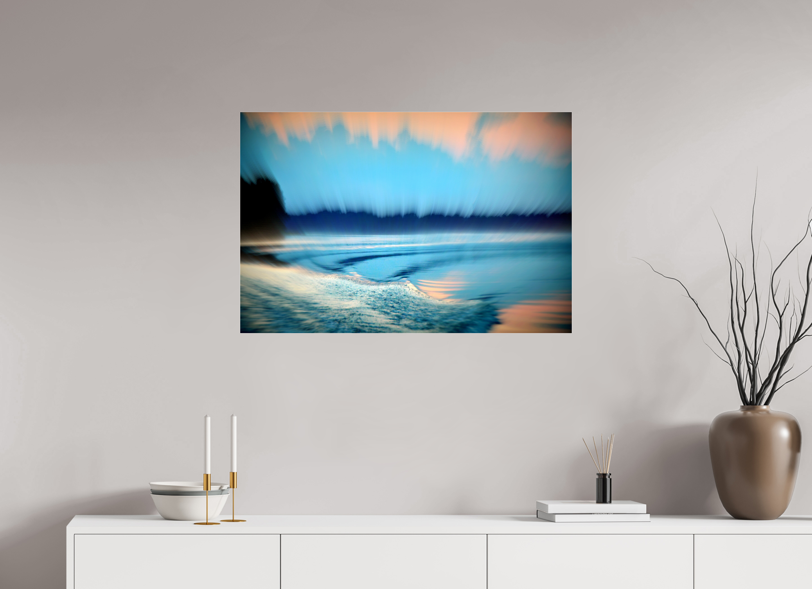90 x 60 cm, Under Acrylic Glass Colour BEHIND THE BOAT