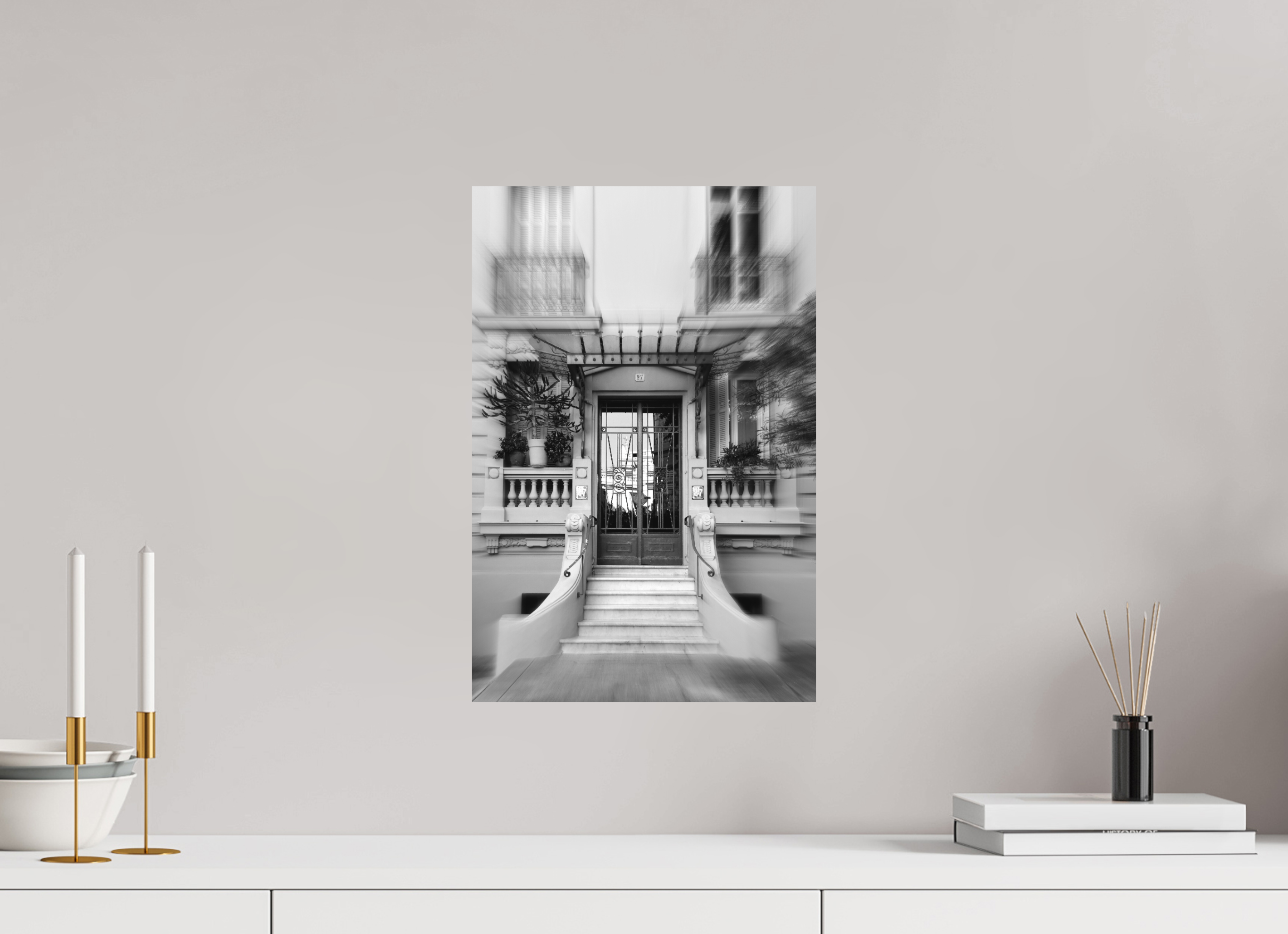 30 x 45 cm, Direct Print on Aluminium Dibond_Black_and_White ELEGANT ENTRANCE
