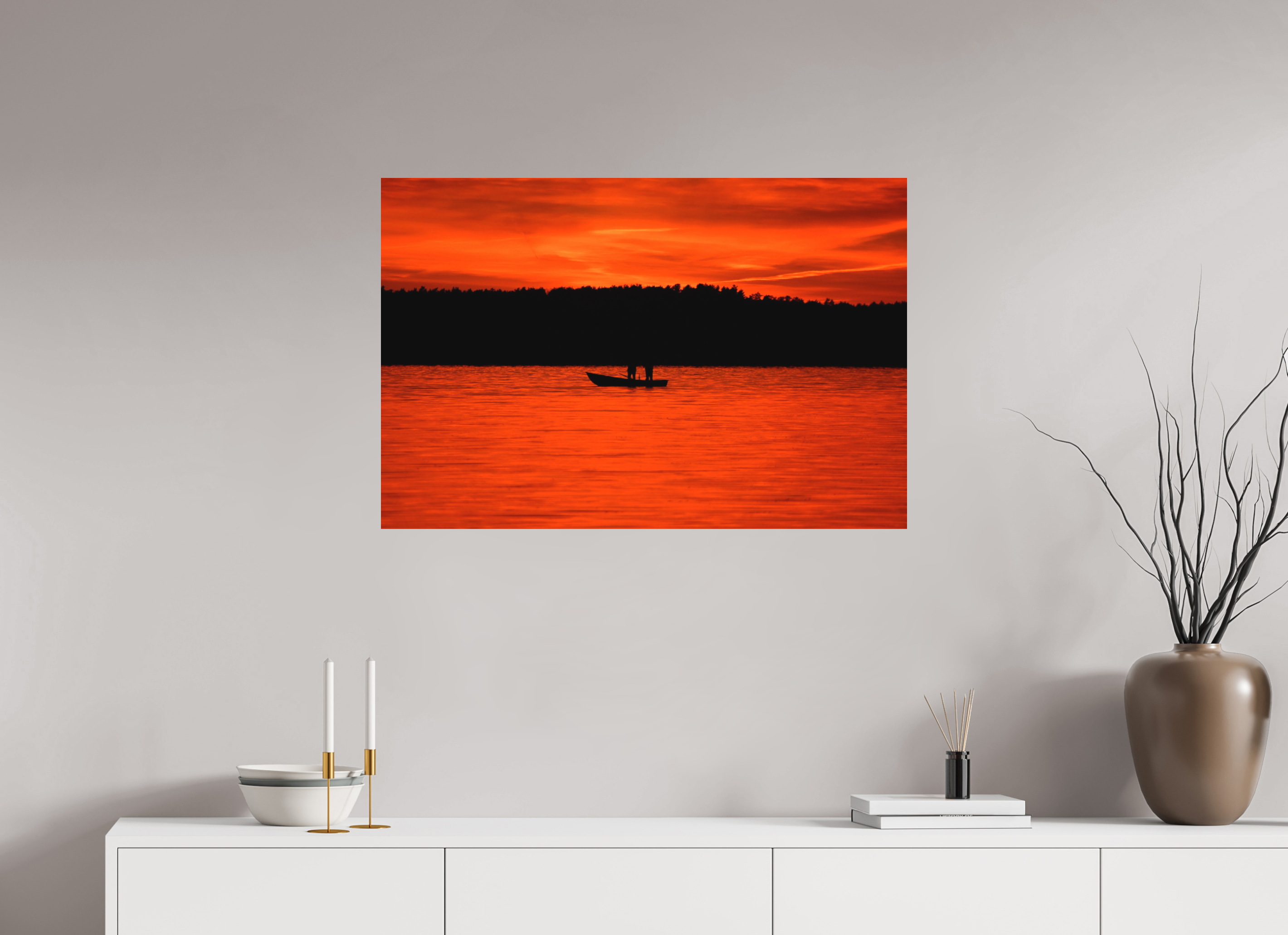 90 x 60 cm, Direct Print on Aluminium Dibond Colour BETWEEN FIRE SKY AND FIRE RIVER