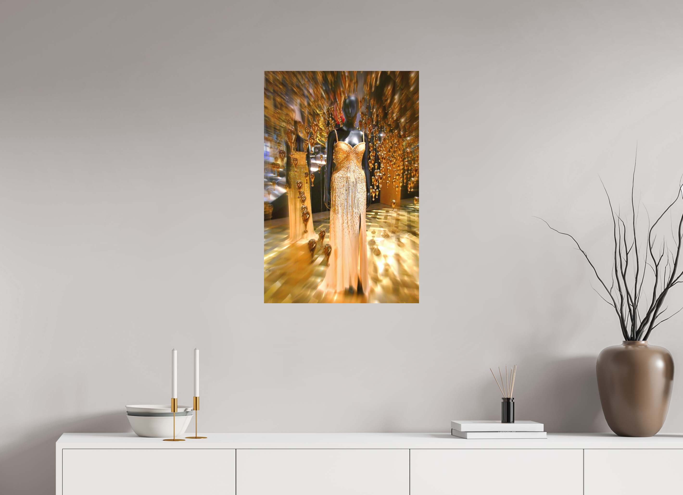 50 x 75 cm, Direct Print on Aluminium Dibond Colour GOLD DRESS