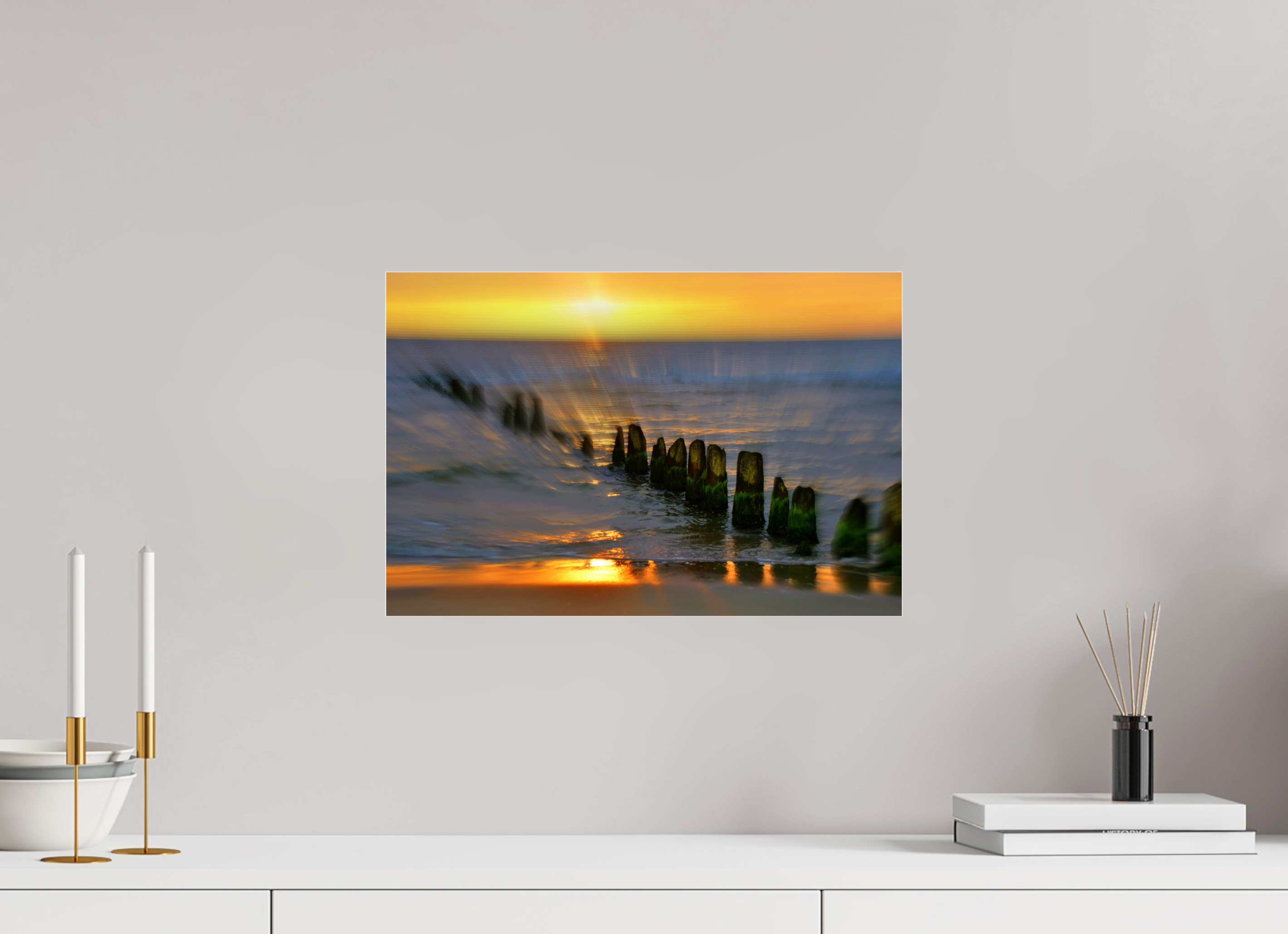 45 x 30 cm, Under Acrylic Glass Colour AMBER SUNSET
