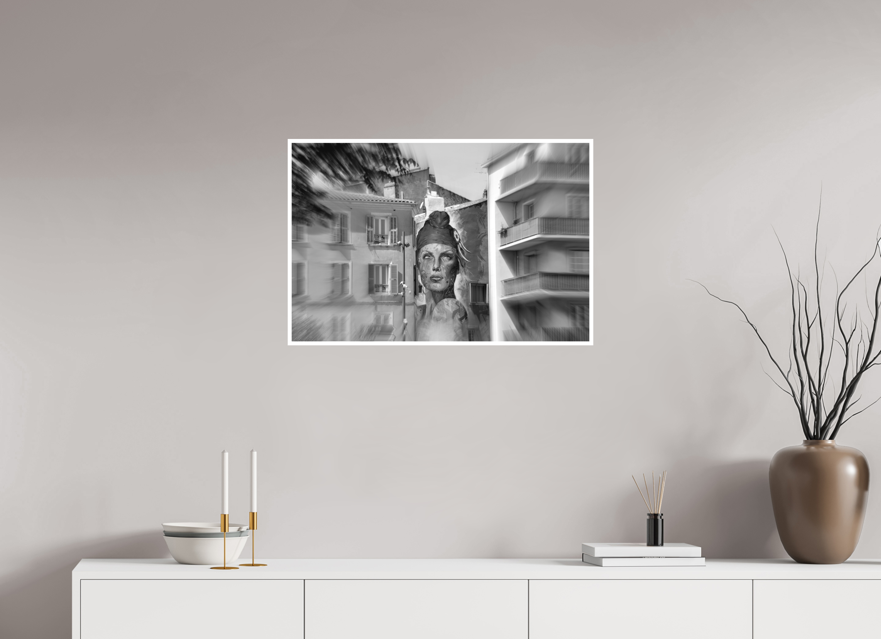 75 x 50 cm, Hahnemuhle Photo Rag 308gsm Gliclee Fine Art Paper FEMALE POWER BETWEEN BUILDINGS