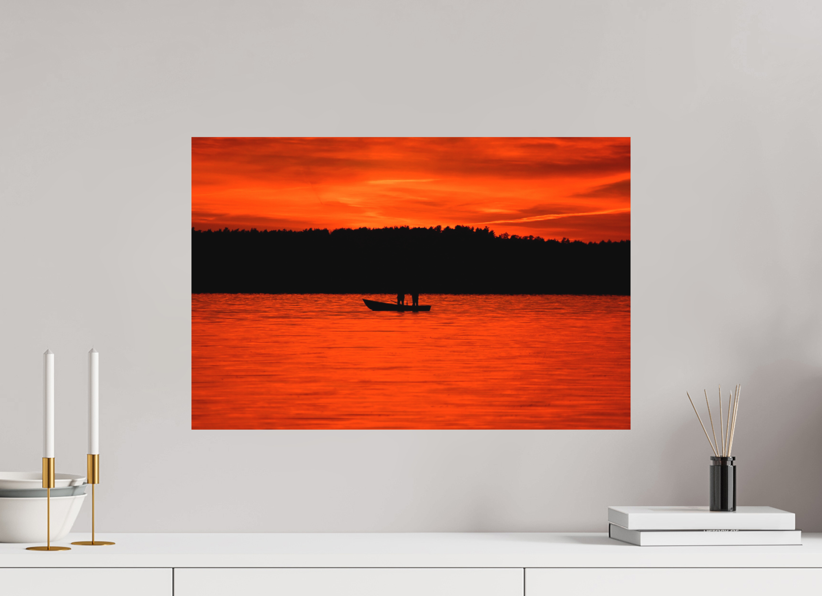 60 x 40 cm, Direct Print on Aluminium Dibond Colour BETWEEN FIRE SKY AND FIRE RIVER