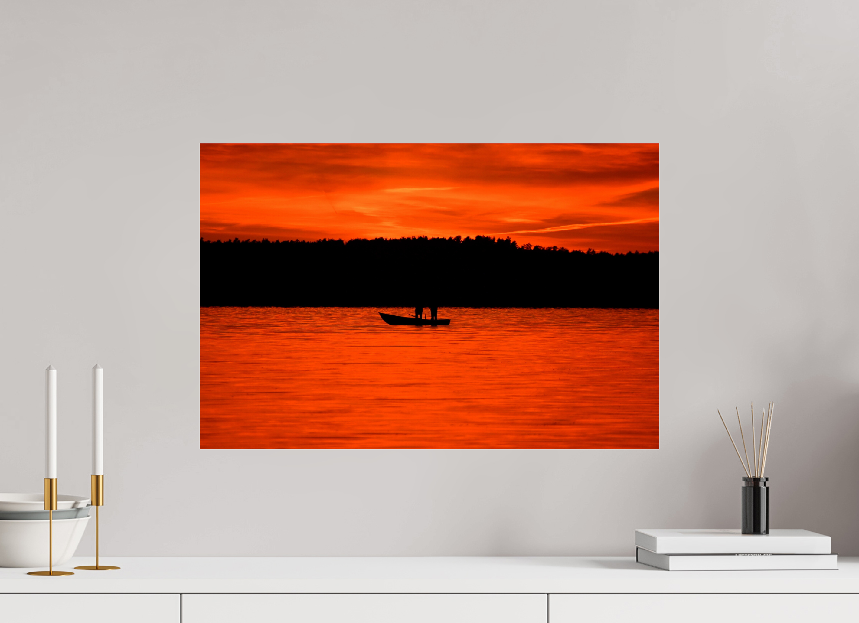 60 x 40 cm, Under Acrylic Glass Colour BETWEEN FIRE SKY AND FIRE RIVER