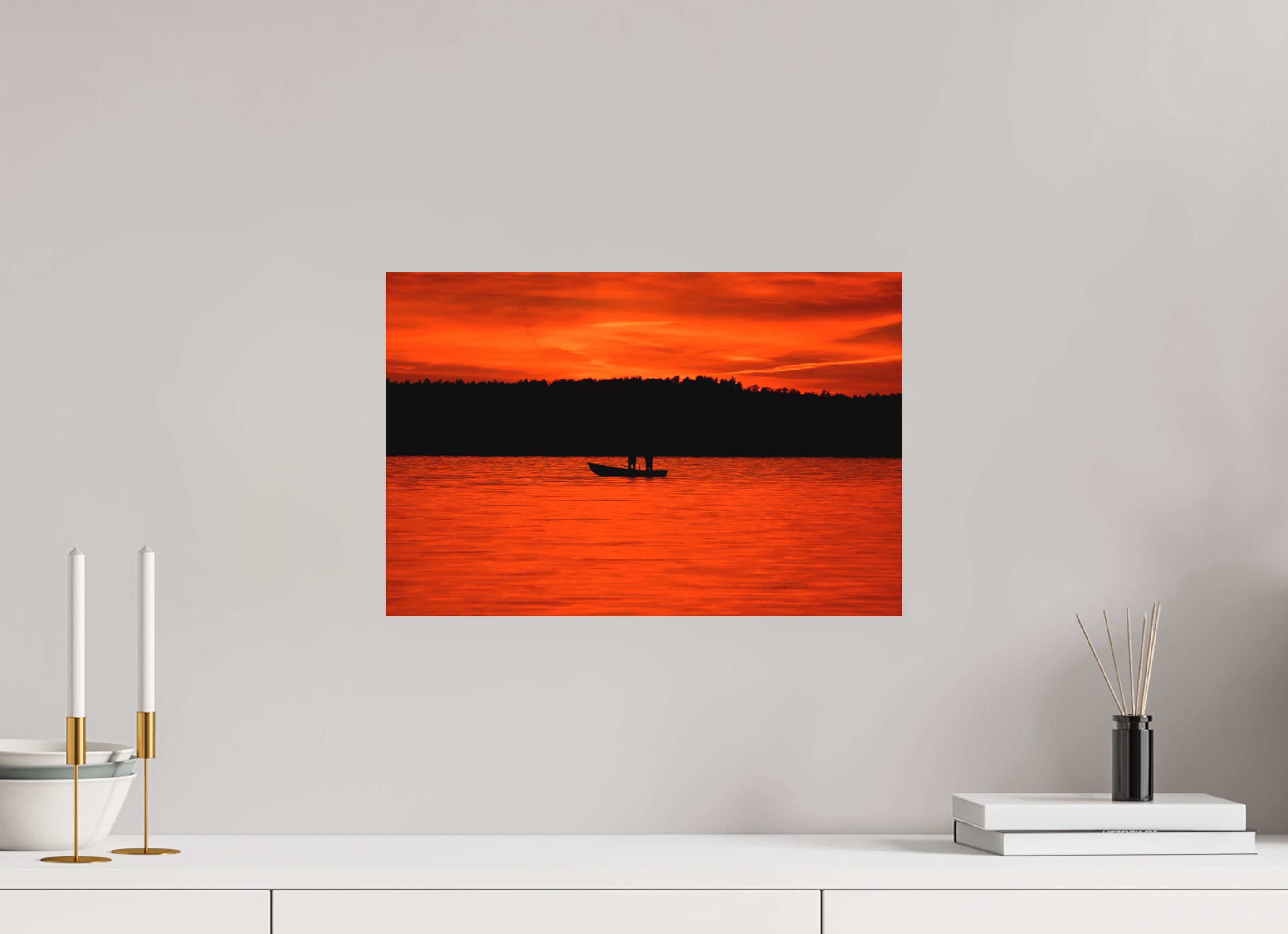 45 x 30 cm, Direct Print on Aluminium Dibond Colour BETWEEN FIRE SKY AND FIRE RIVER