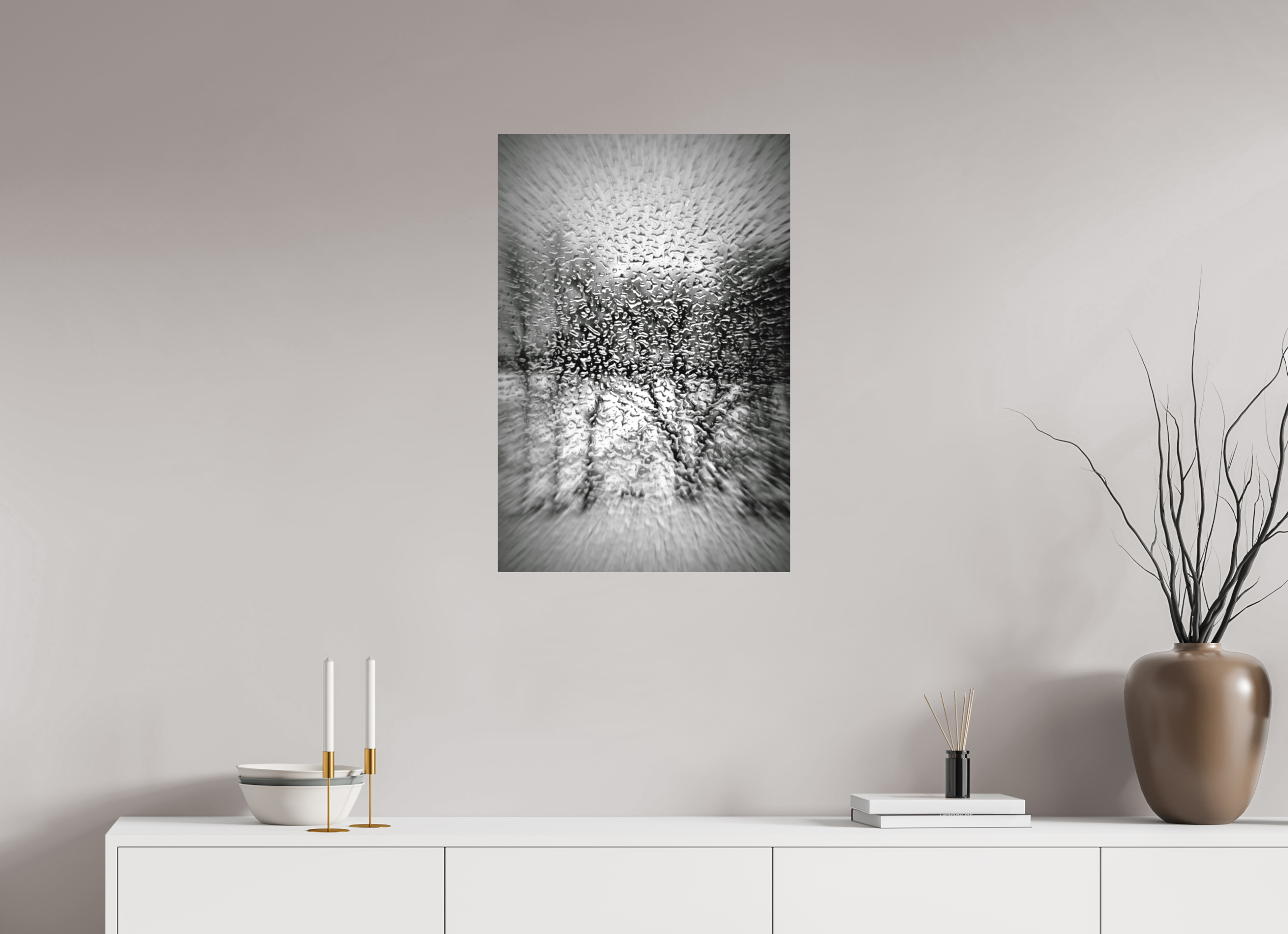 50 x 75 cm, Direct Print on Aluminium Dibond_Black_and_White WINTER TREES IN TEARS