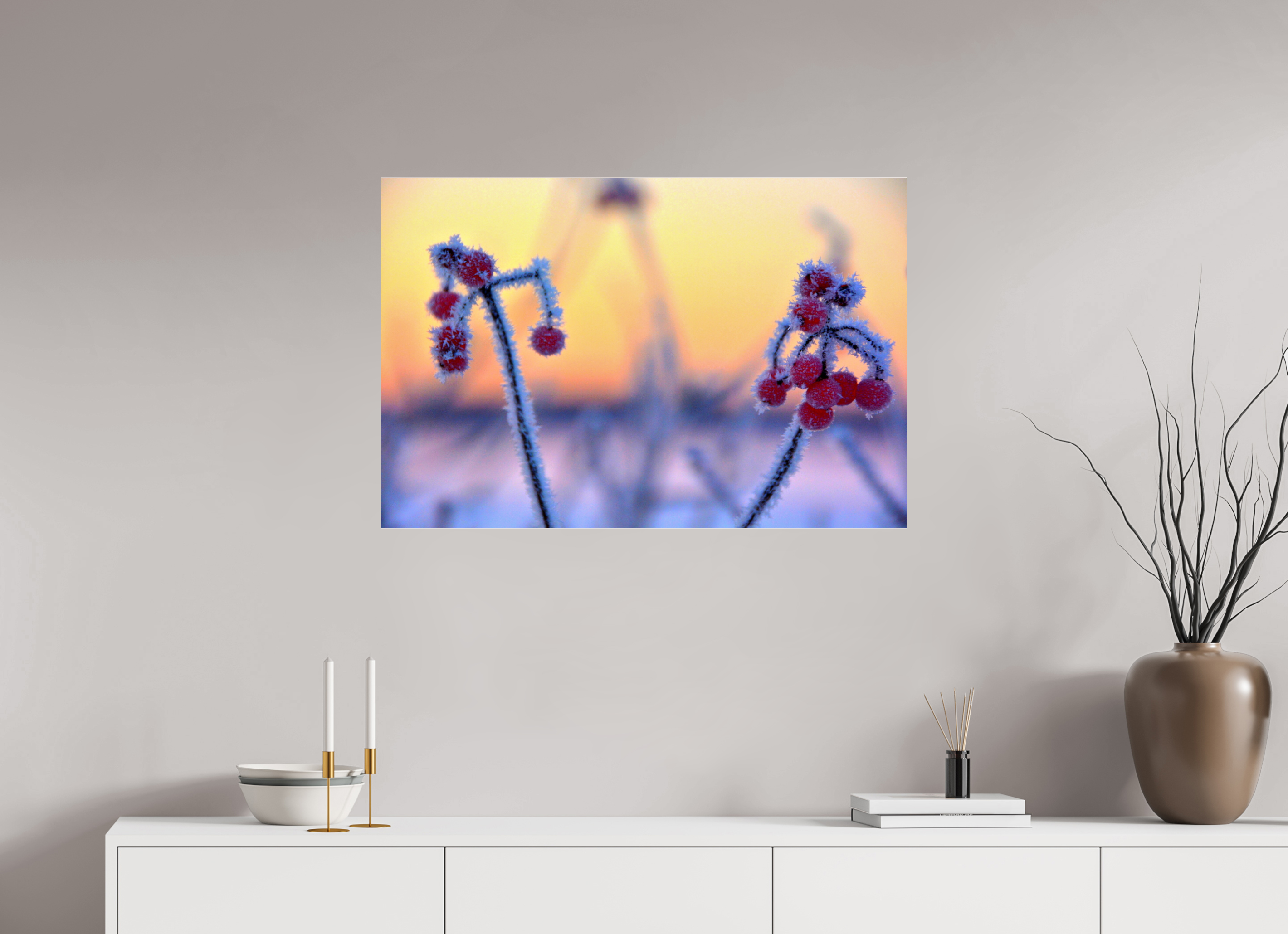 90 x 60 cm, Under Acrylic Glass Colour FROZEN BERRIES