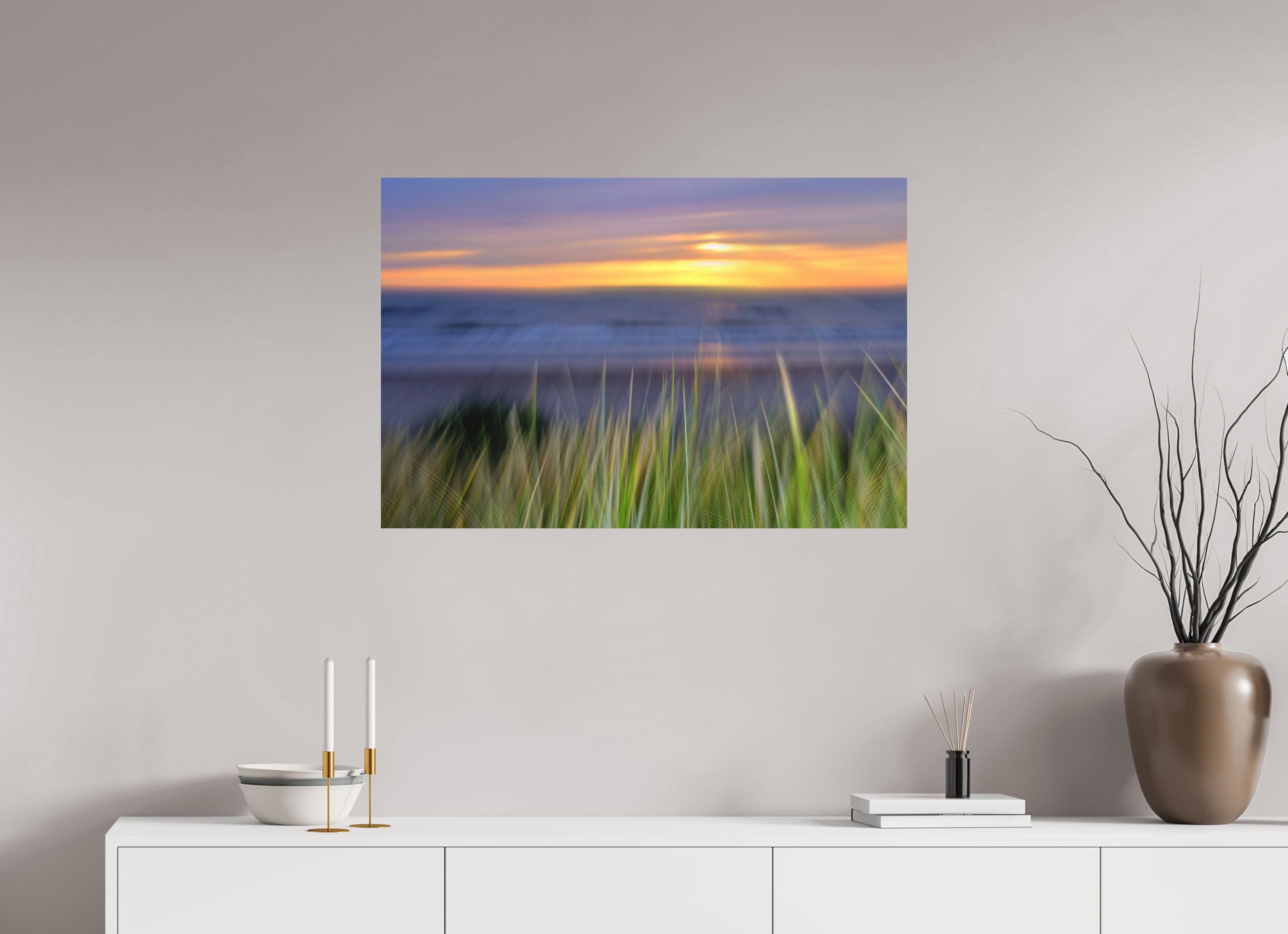 90 x 60 cm, Direct Print on Aluminium Dibond Colour BALTIC SUNSET