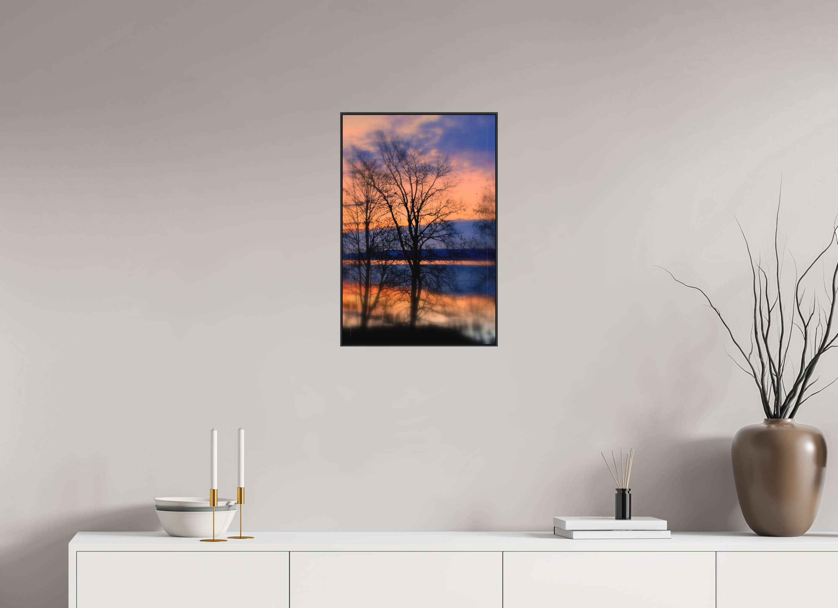 40 x 60 cm, Black_metal_frame_Dibond NOVEMBER TREES