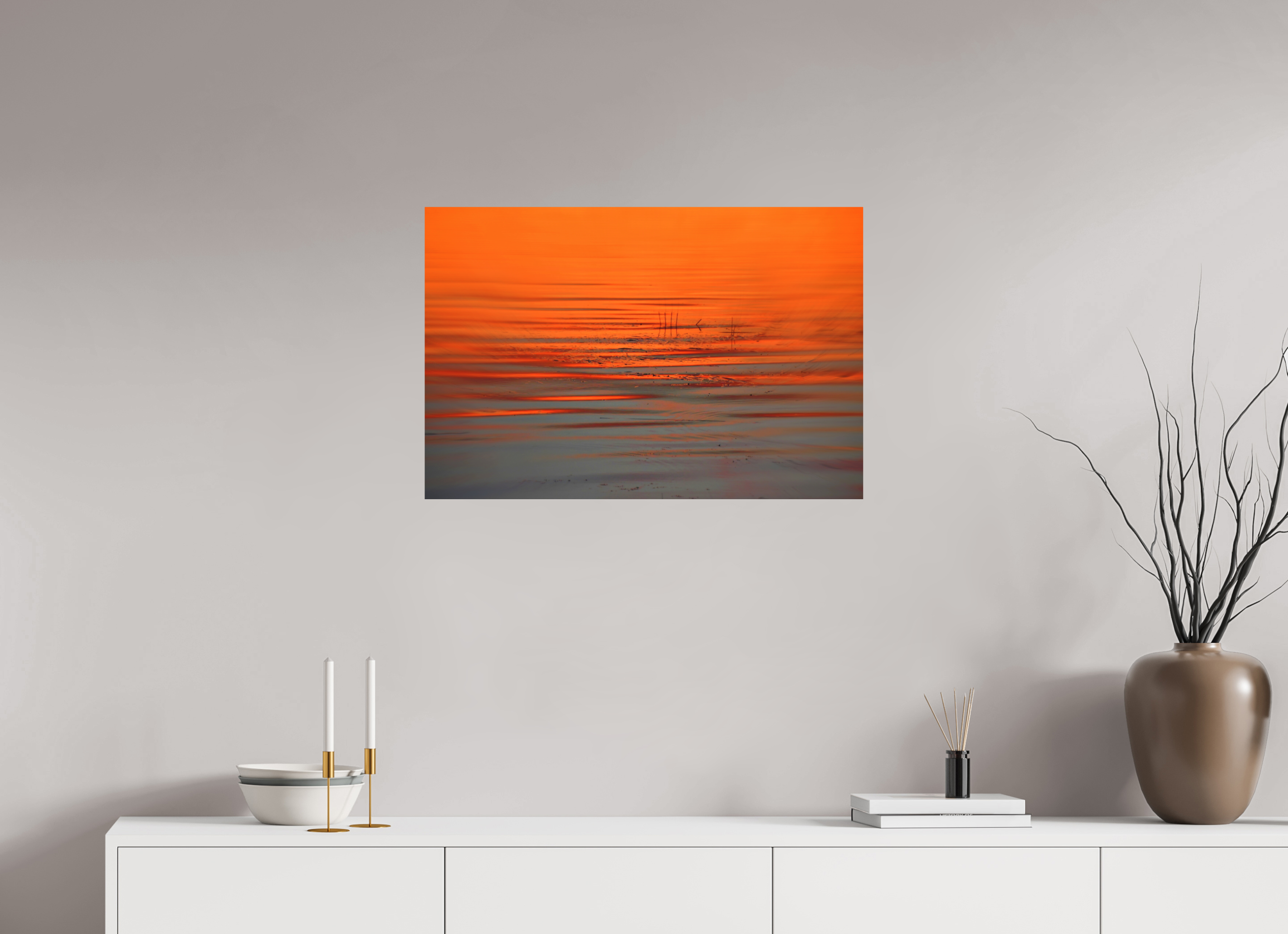 75 x 50 cm, Direct Print on Aluminium Dibond Colour ORANGE MOOD
