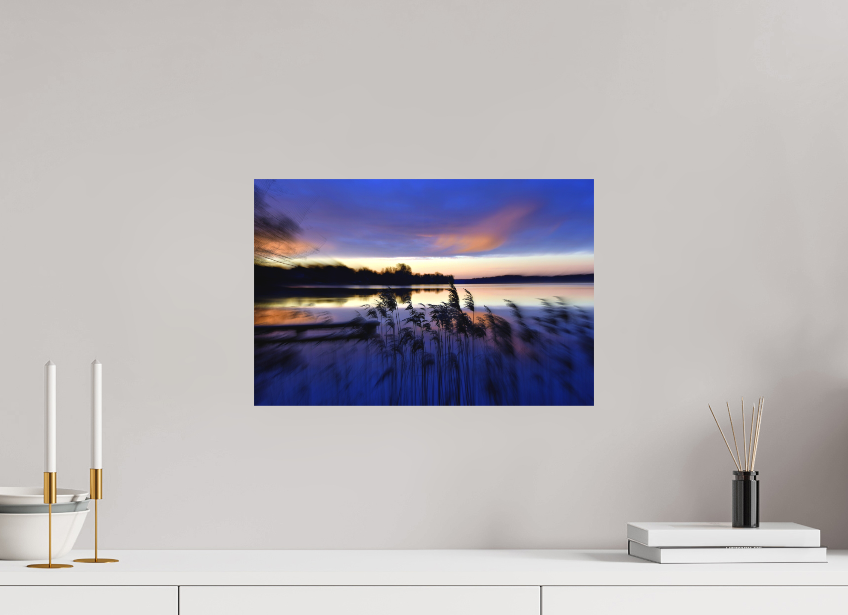 45 x 30 cm, Direct Print on Aluminium Dibond Colour RIVER AWAKING IN THE MORNING