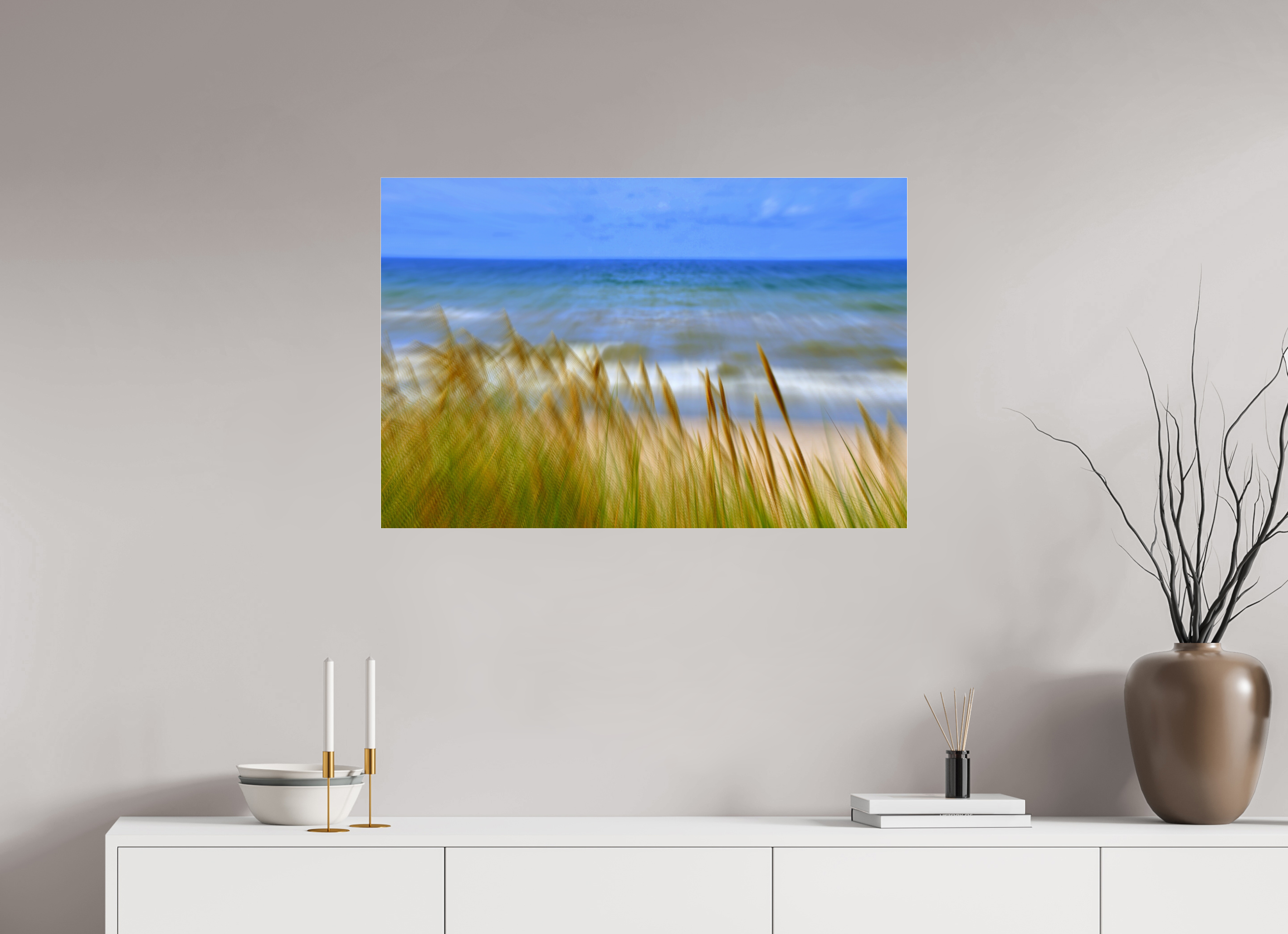 90 x 60 cm, Under Acrylic Glass Colour BALTIC SEA