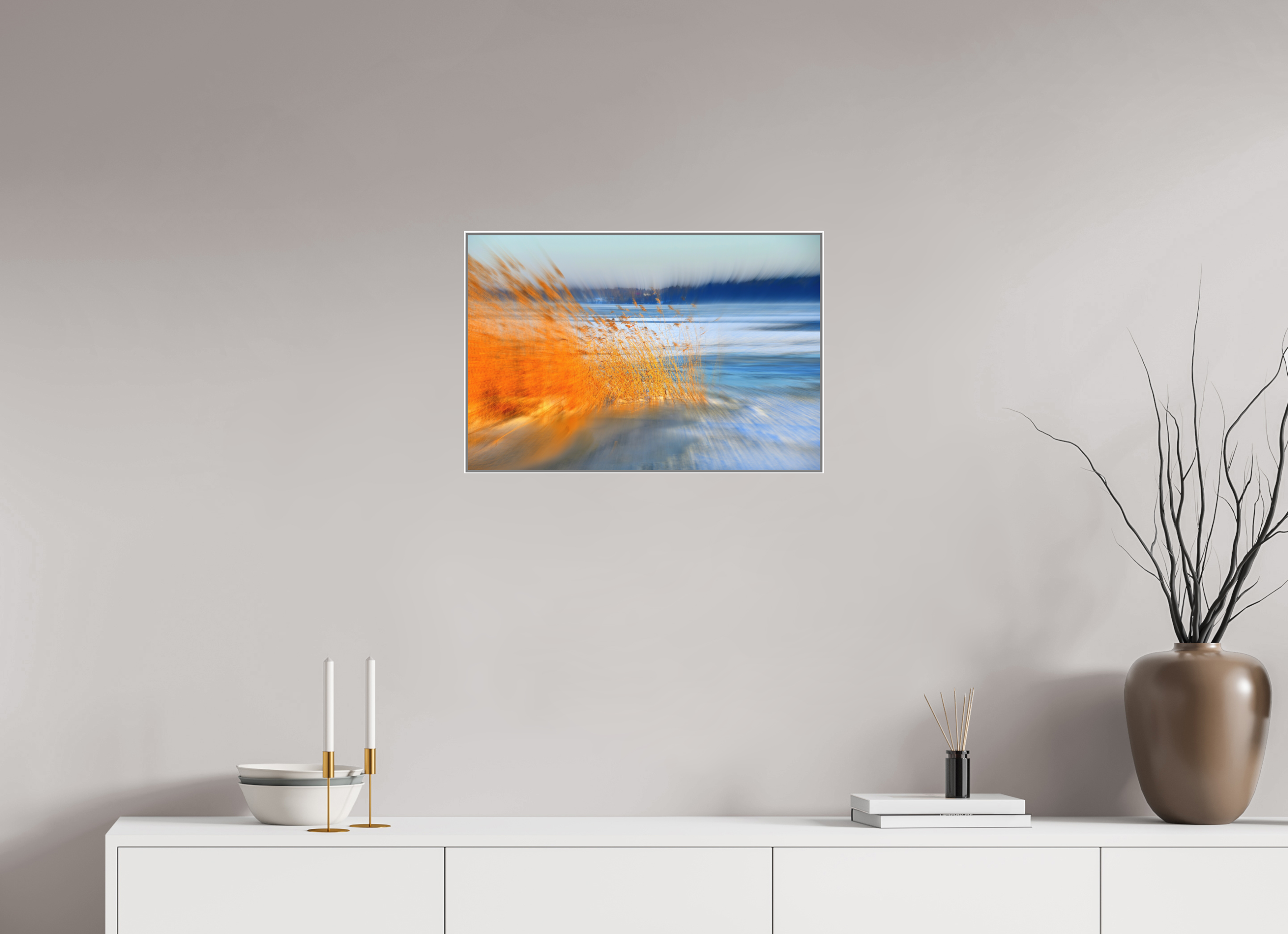 60 x 40 cm, White_metal_frame_Dibond TOUCH OF GOLD