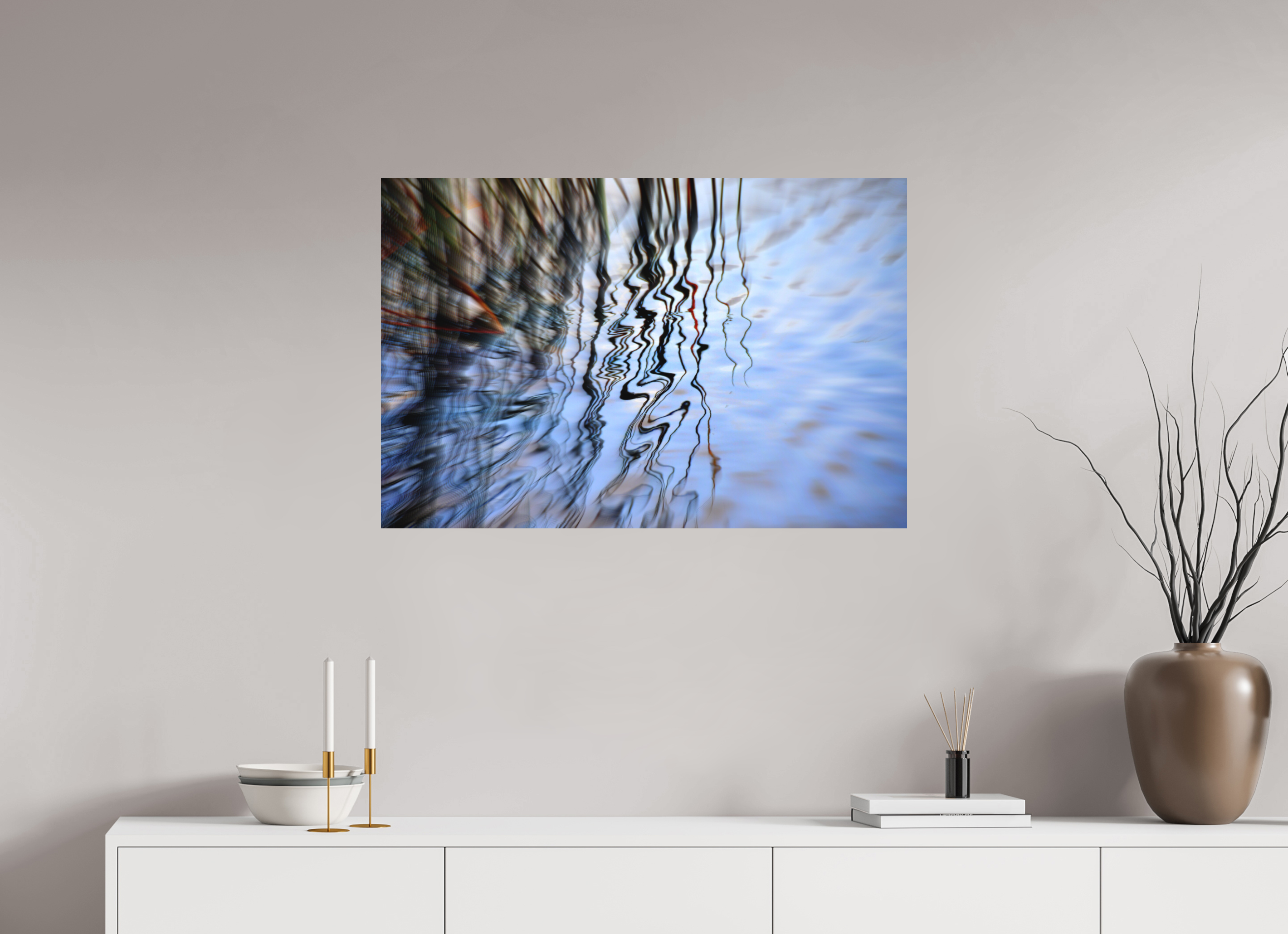 90 x 60 cm, Direct Print on Aluminium Dibond Colour CURLY REFLECTIONS