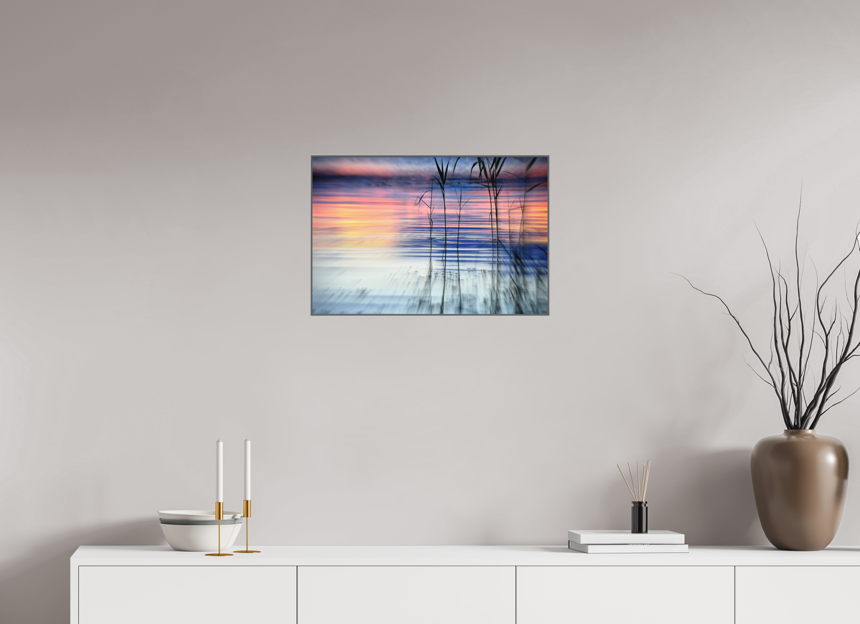 60 x 40 cm, Silver_metal_frame_Dibond GRADIENT