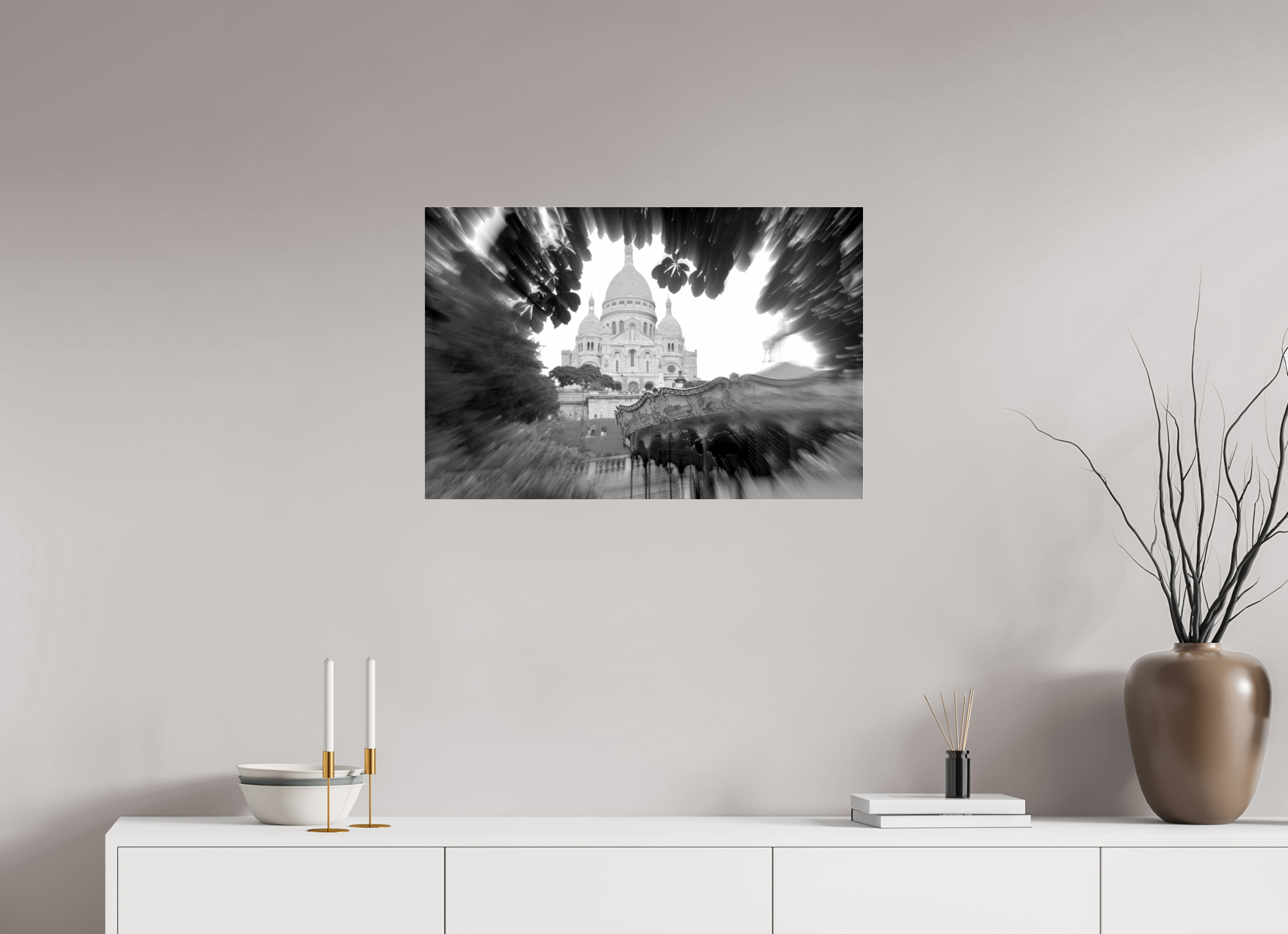 75 x 50 cm, Photo Print Under Acrylic Glass BASILICA OF MONTMARTRE
