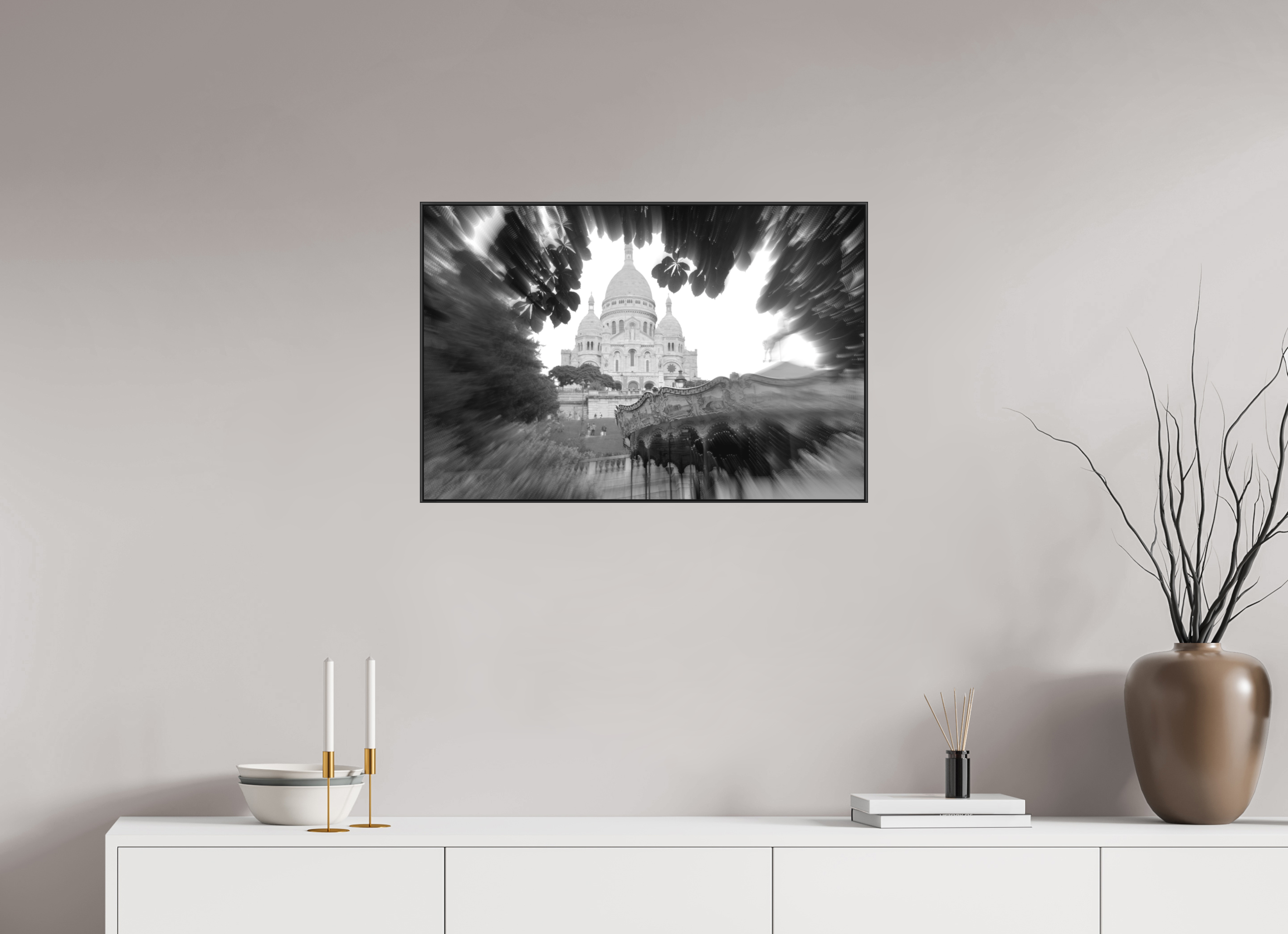 75 x 50 cm, Black_metal_frame_Dibond BASILICA OF MONTMARTRE