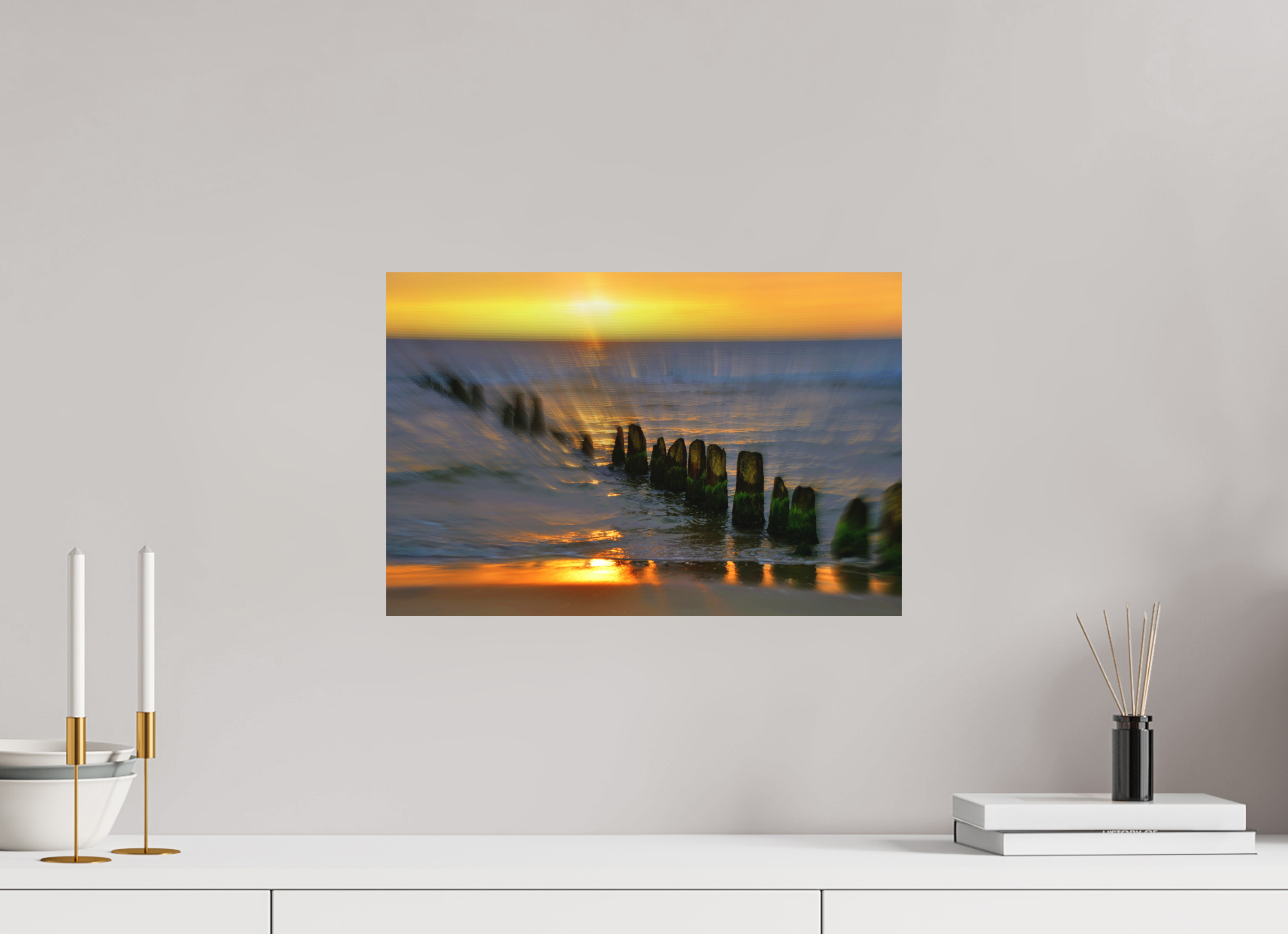 45 x 30 cm, Direct Print on Aluminium Dibond Colour AMBER SUNSET