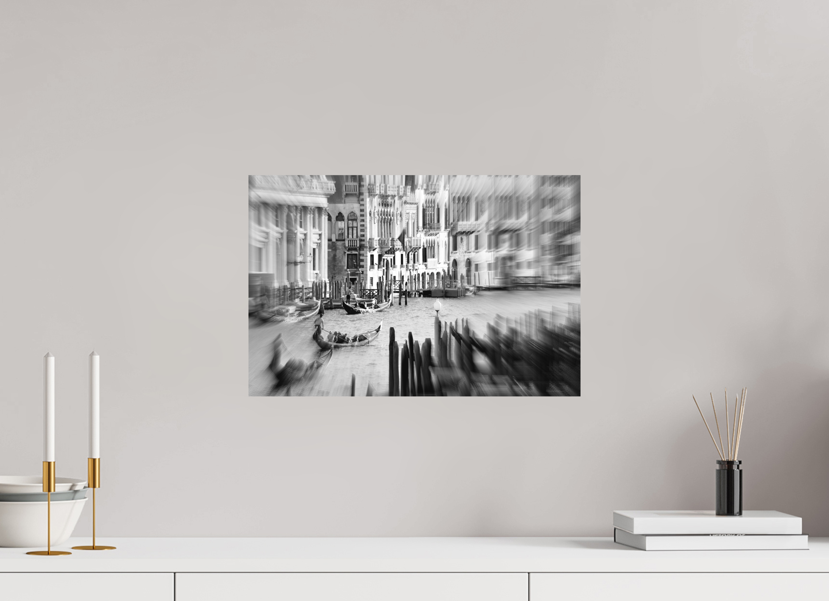 45 x 30 cm, Direct Print on Aluminium Dibond_Black_and_White TIMELESS VENICE