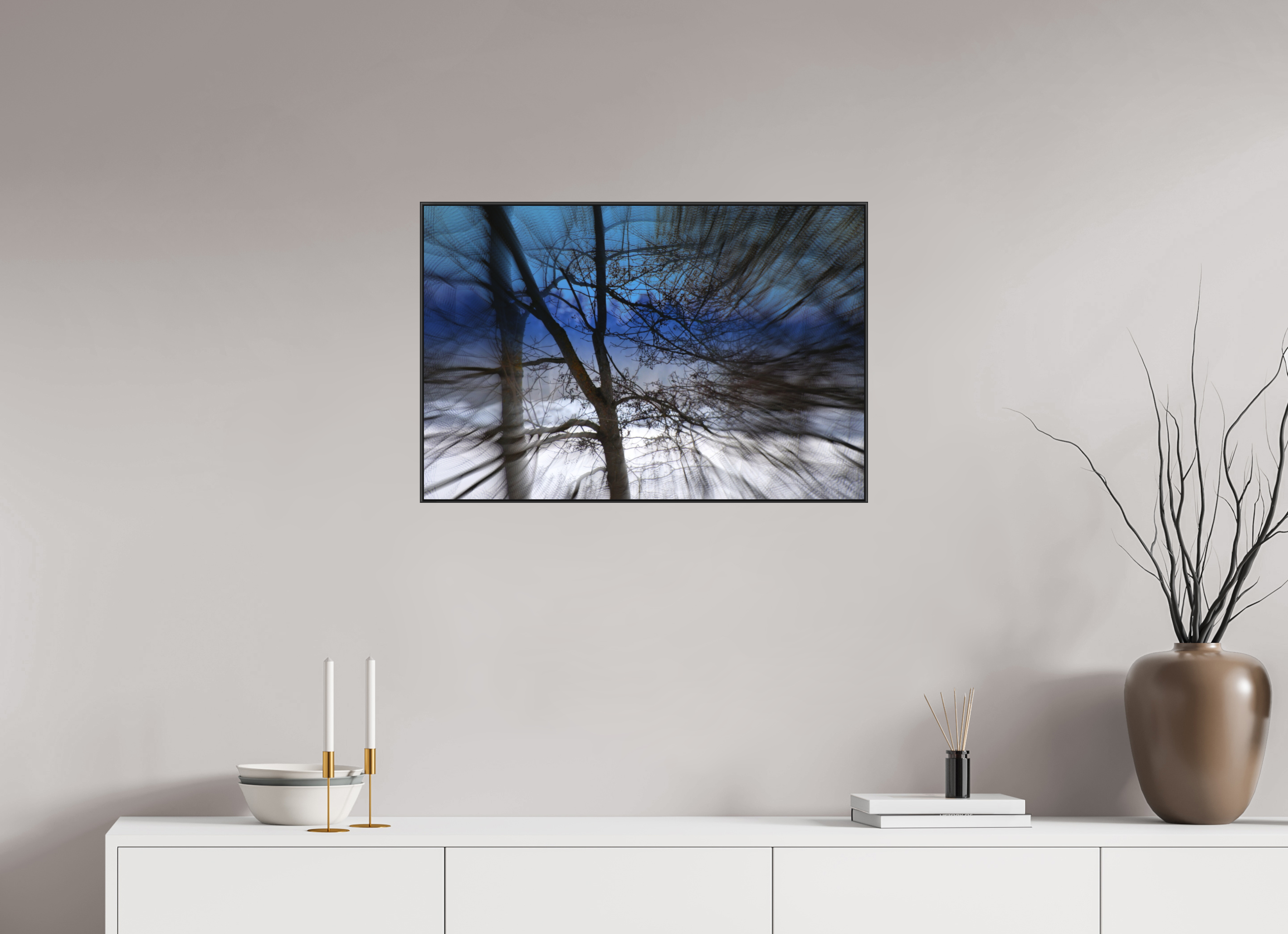 75 x 50 cm, Black_metal_frame_Dibond SAPPHIRE MYSTERY