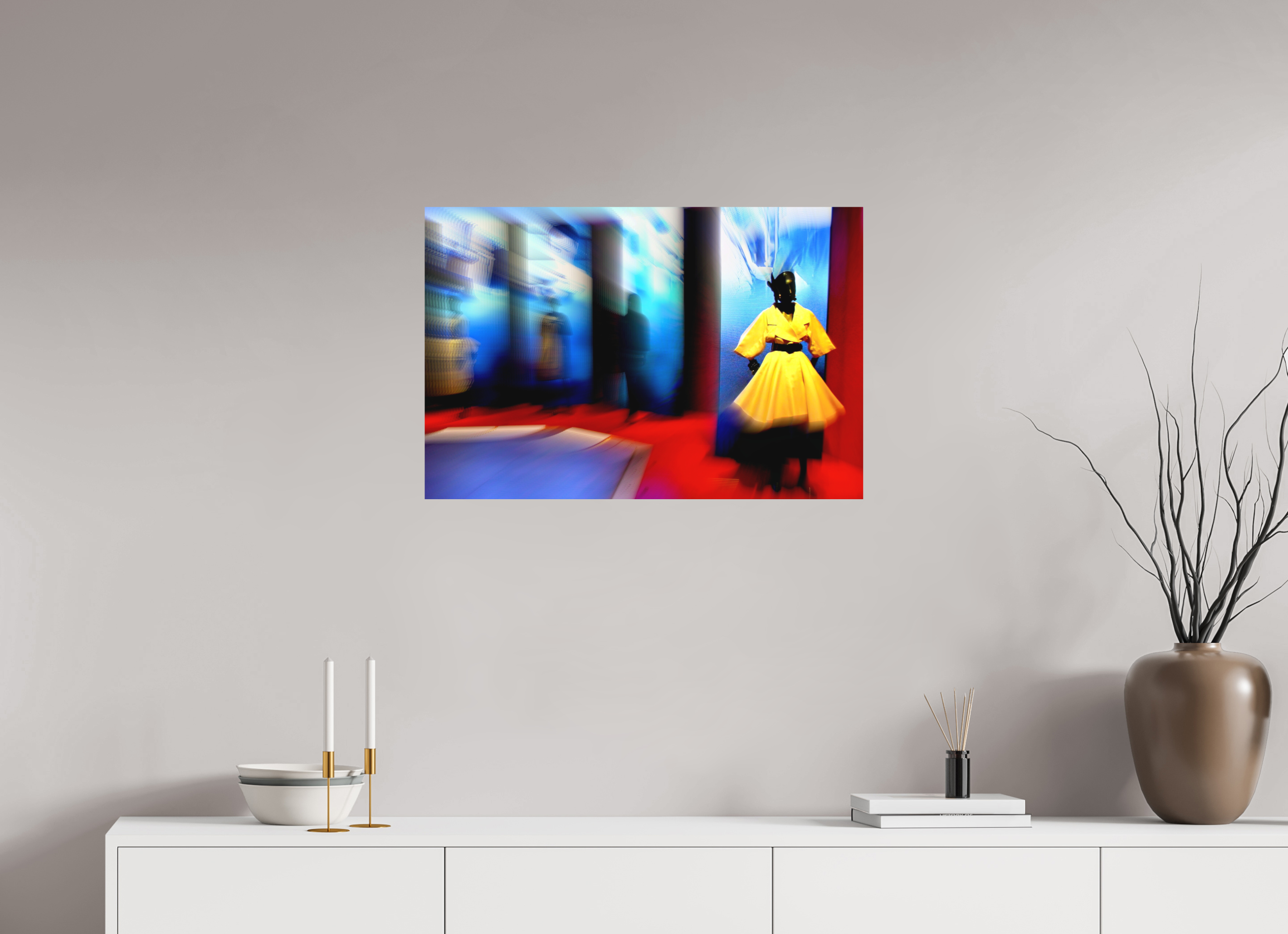 75 x 50 cm, Direct Print on Aluminium Dibond Colour YELLOW DRESS