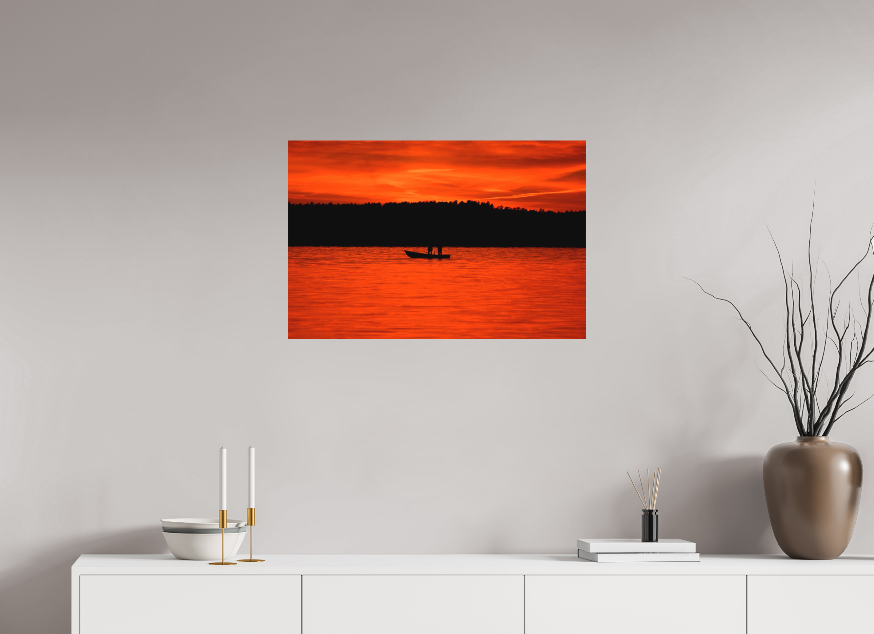 75 x 50 cm, Direct Print on Aluminium Dibond Colour BETWEEN FIRE SKY AND FIRE RIVER