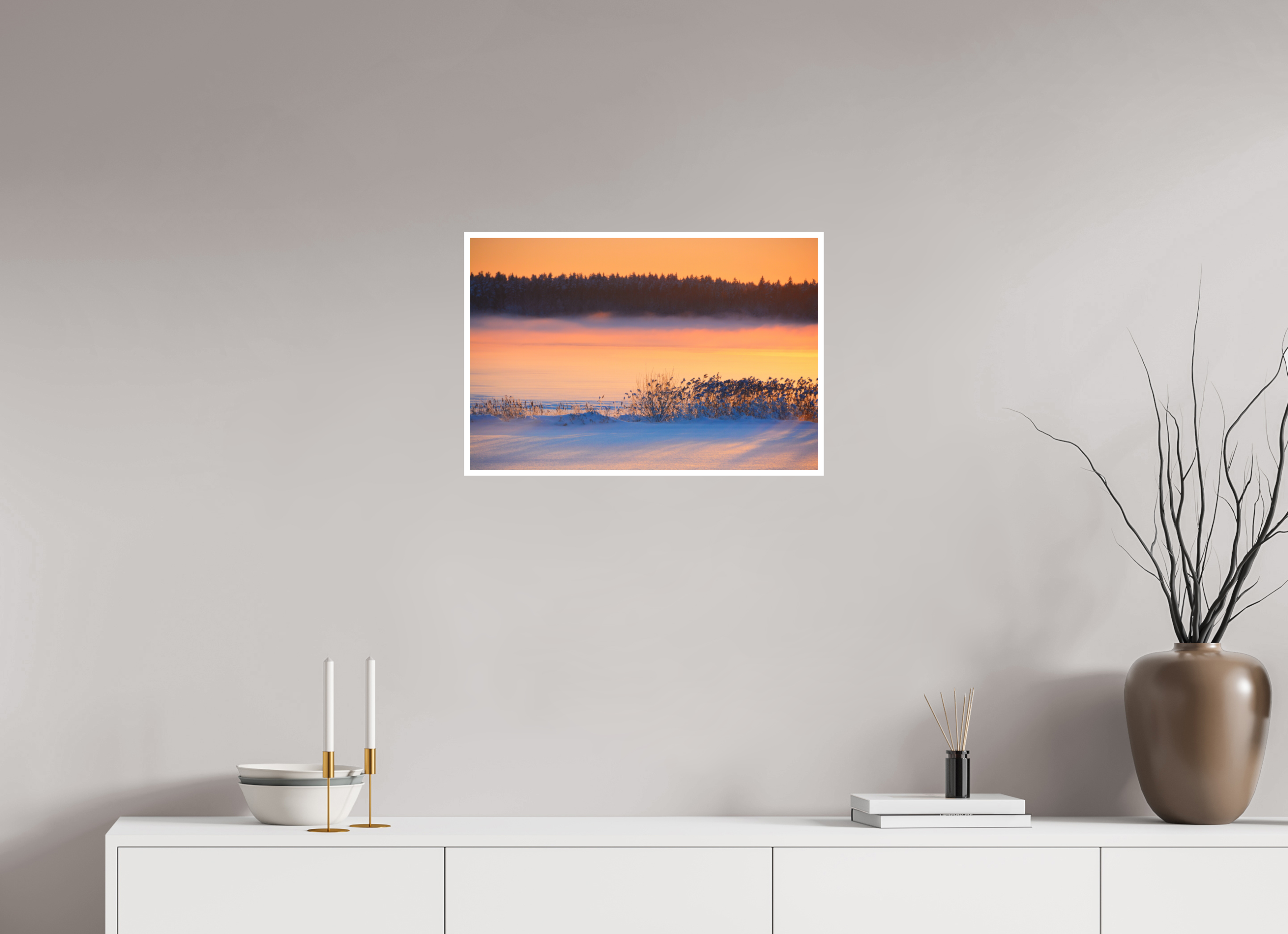 60 x 40 cm, Hahnemuhle Photo Rag 308gsm Gliclee Fine Art Paper WINTER RIVERSIDE SUNSET