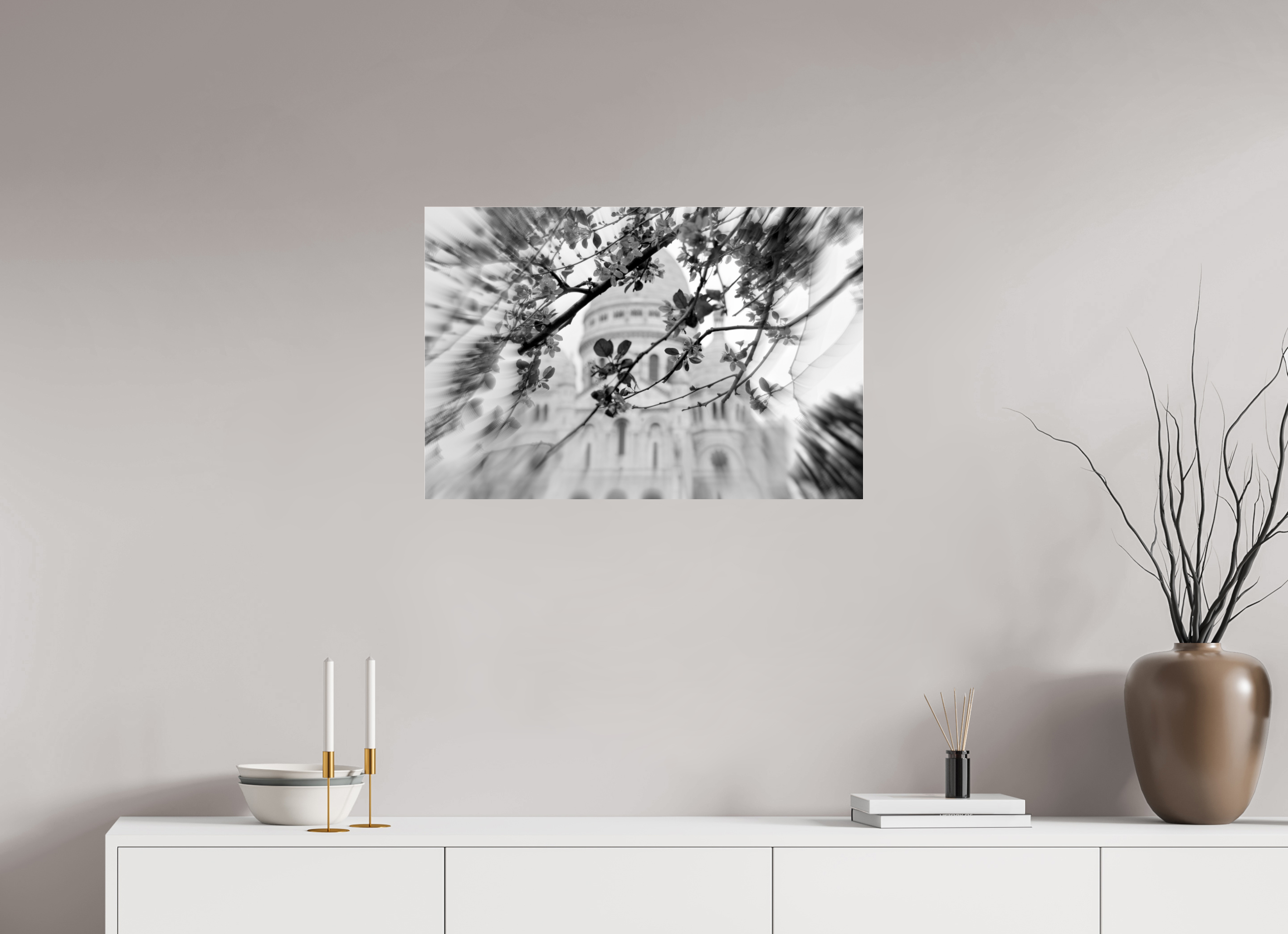 75 x 50 cm, Photo Print Under Acrylic Glass BLOOMING SACRE COEUR