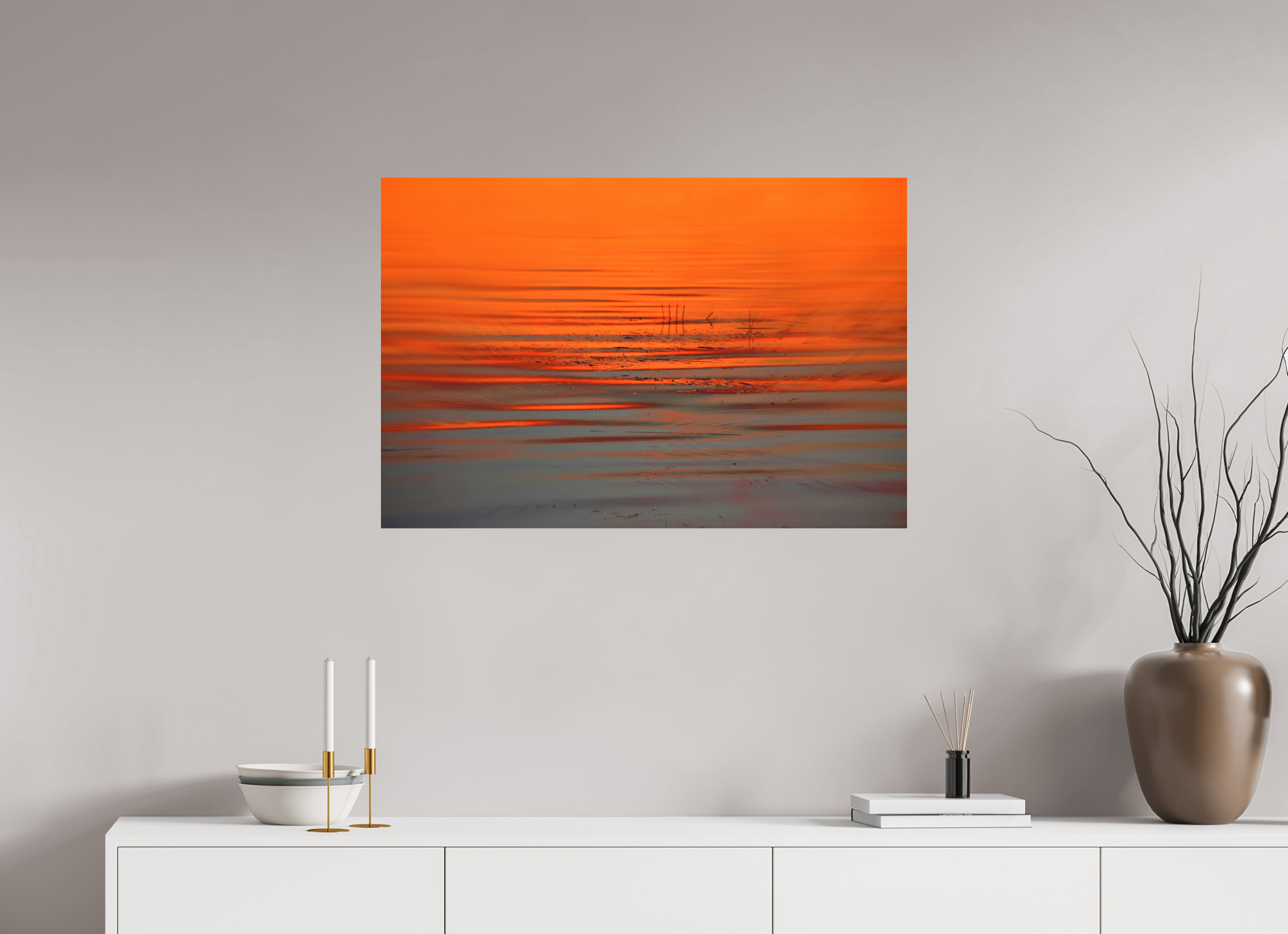 90 x 60 cm, Direct Print on Aluminium Dibond Colour ORANGE MOOD