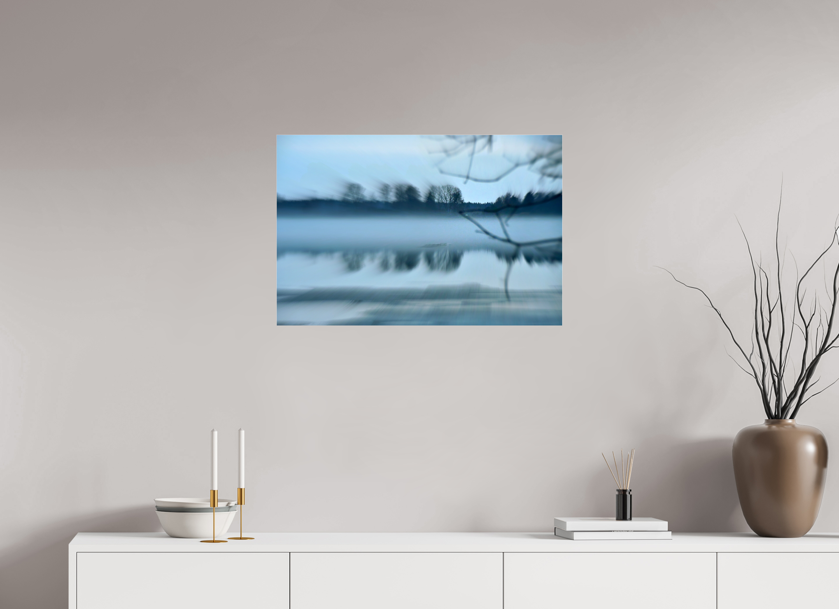 75 x 50 cm, Under Acrylic Glass Colour BLUE MOOD