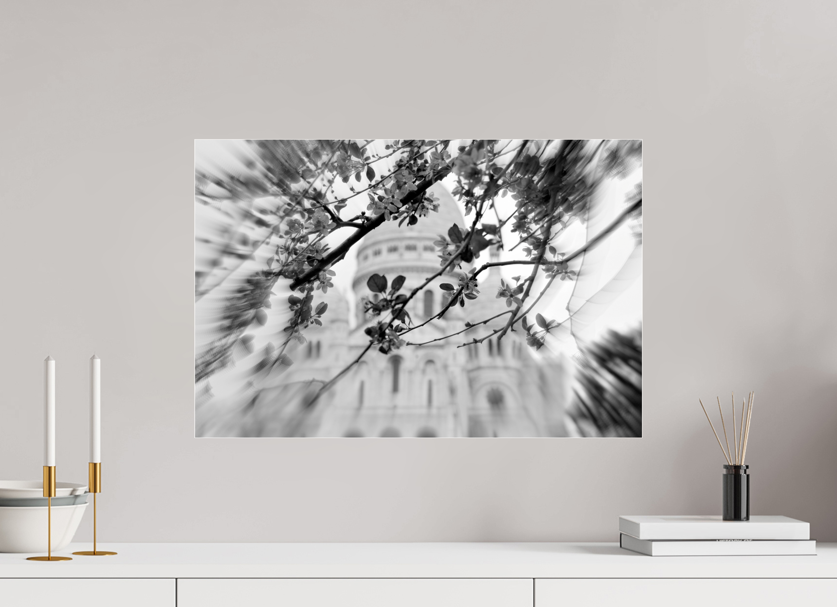 60 x 40 cm, Photo Print Under Acrylic Glass BLOOMING SACRE COEUR