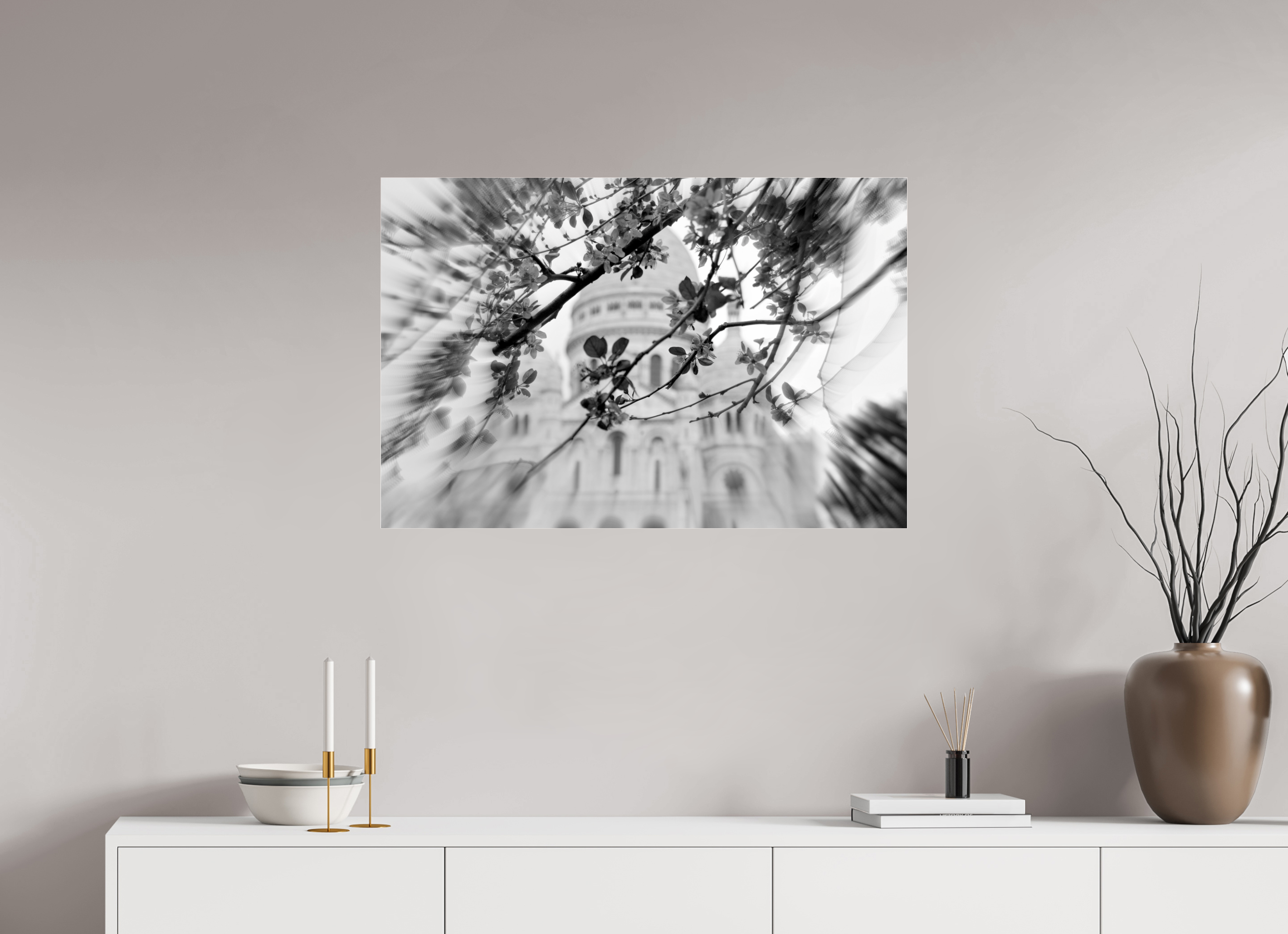 90 x 60 cm, Photo Print Under Acrylic Glass BLOOMING SACRE COEUR