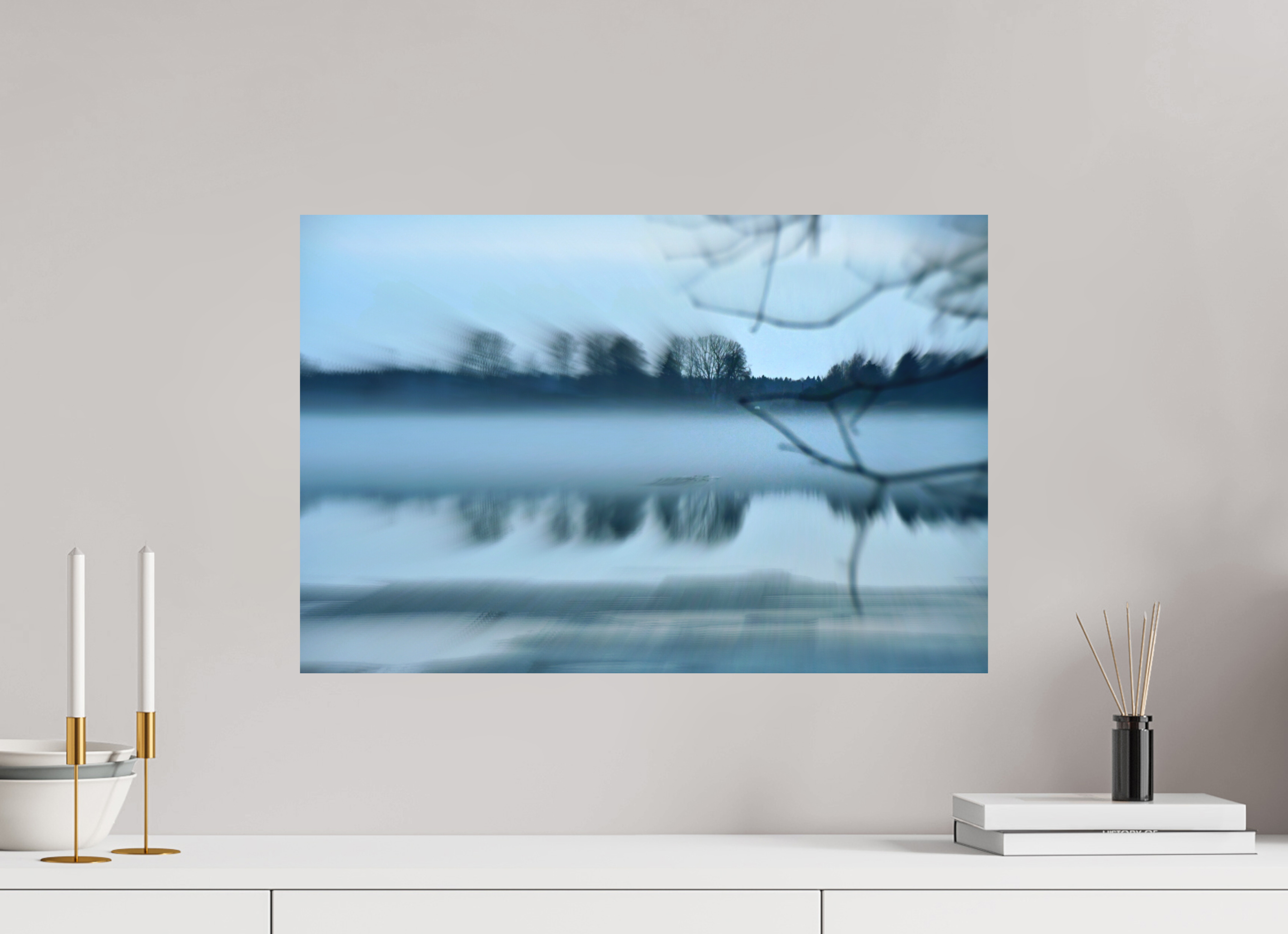 60 x 40 cm, Direct Print on Aluminium Dibond Colour BLUE MOOD