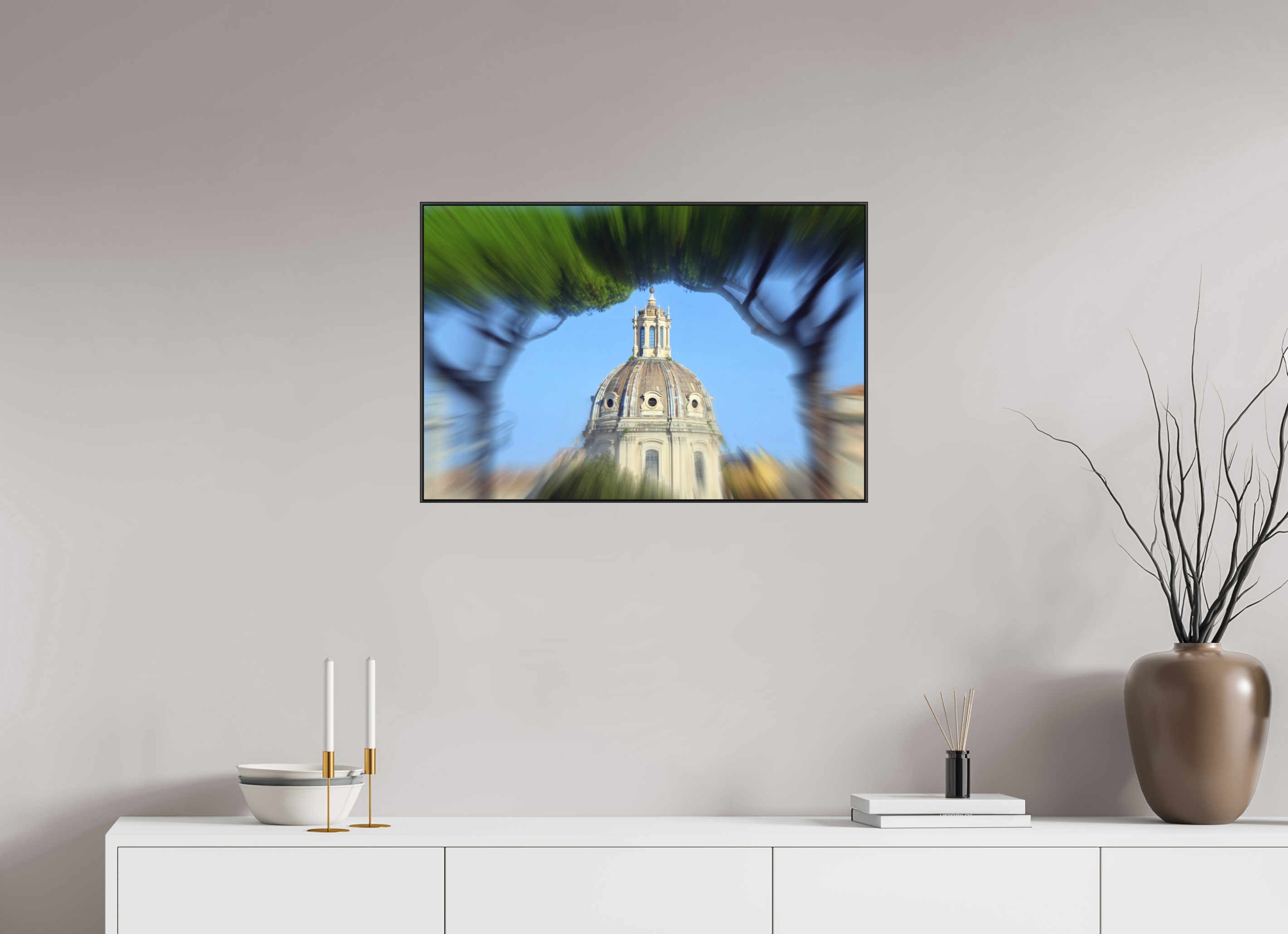 75 x 50 cm, Black_metal_frame_Dibond ETERNAL ROME