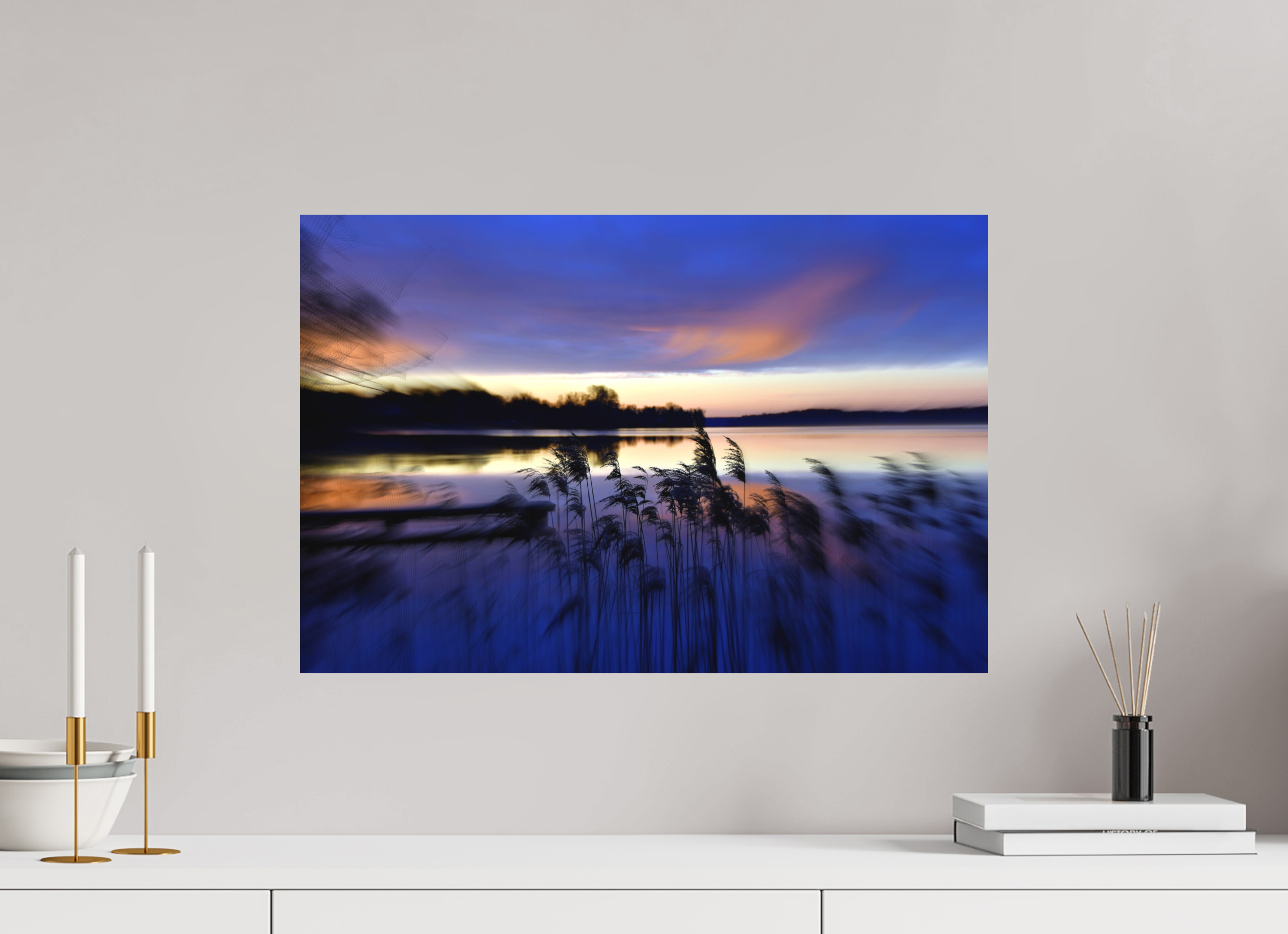 60 x 40 cm, Direct Print on Aluminium Dibond Colour RIVER AWAKING IN THE MORNING