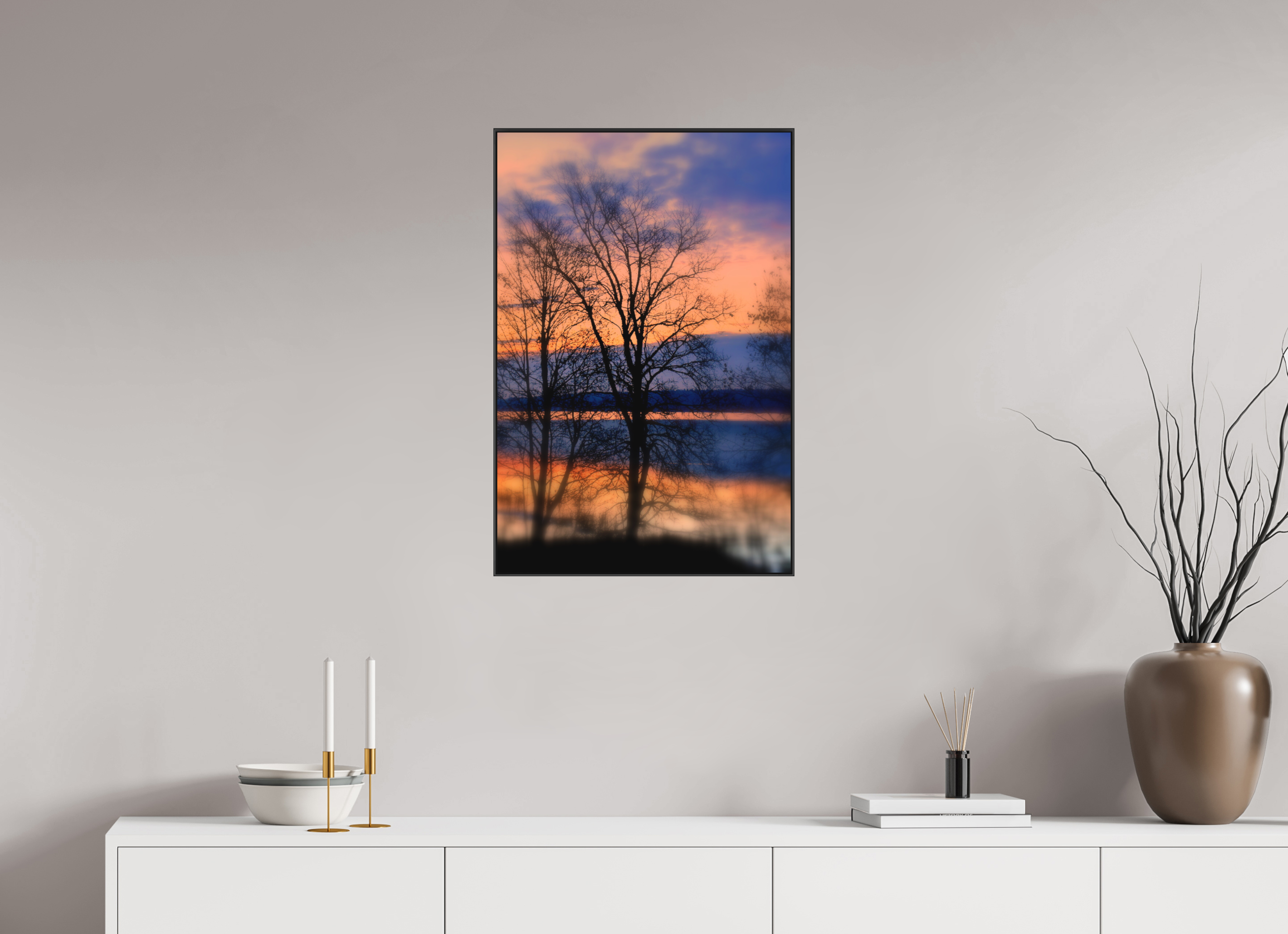 50 x 75 cm, Black_metal_frame_Dibond NOVEMBER TREES