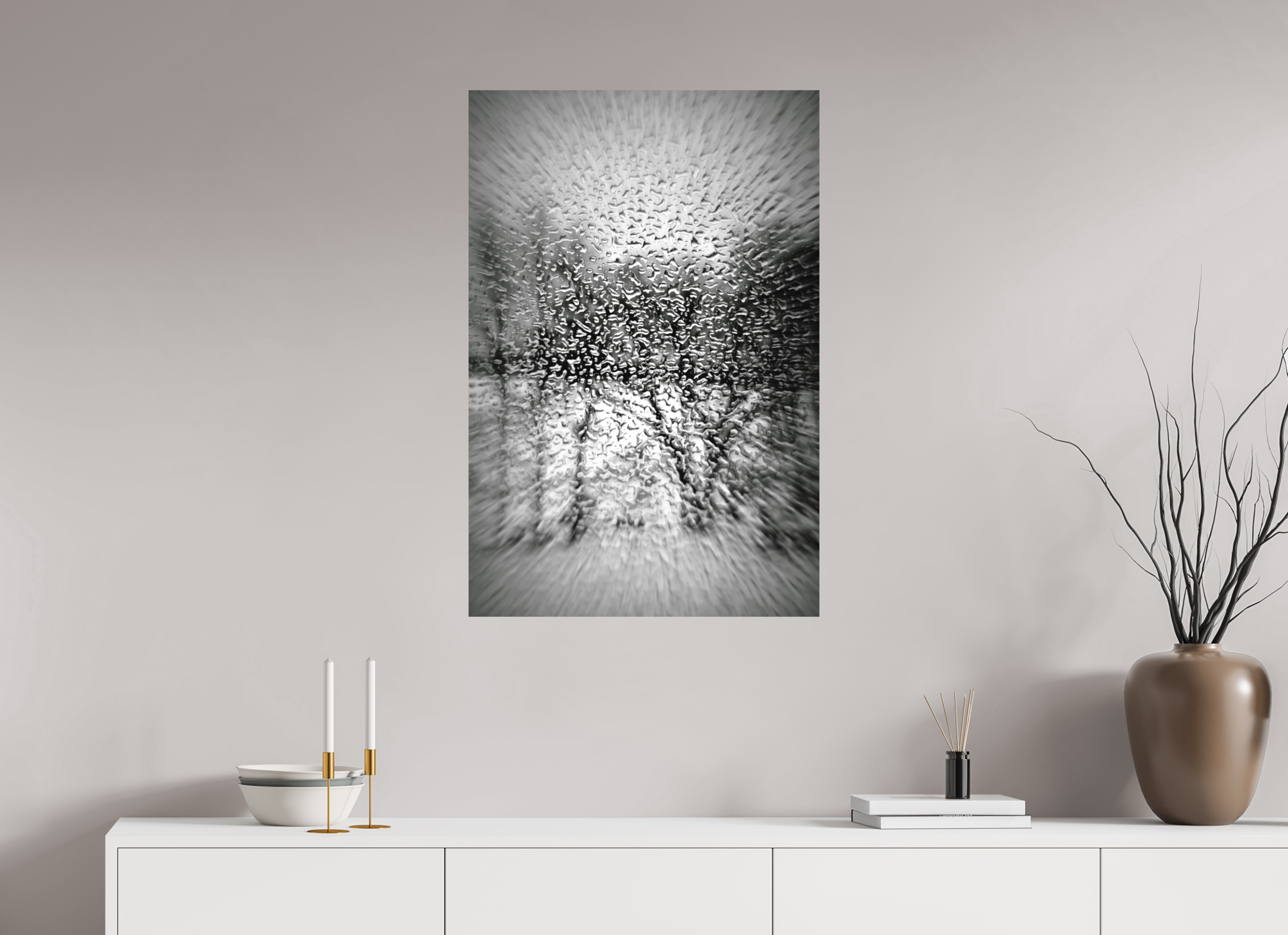 60 x 90 cm, Direct Print on Aluminium Dibond_Black_and_White WINTER TREES IN TEARS