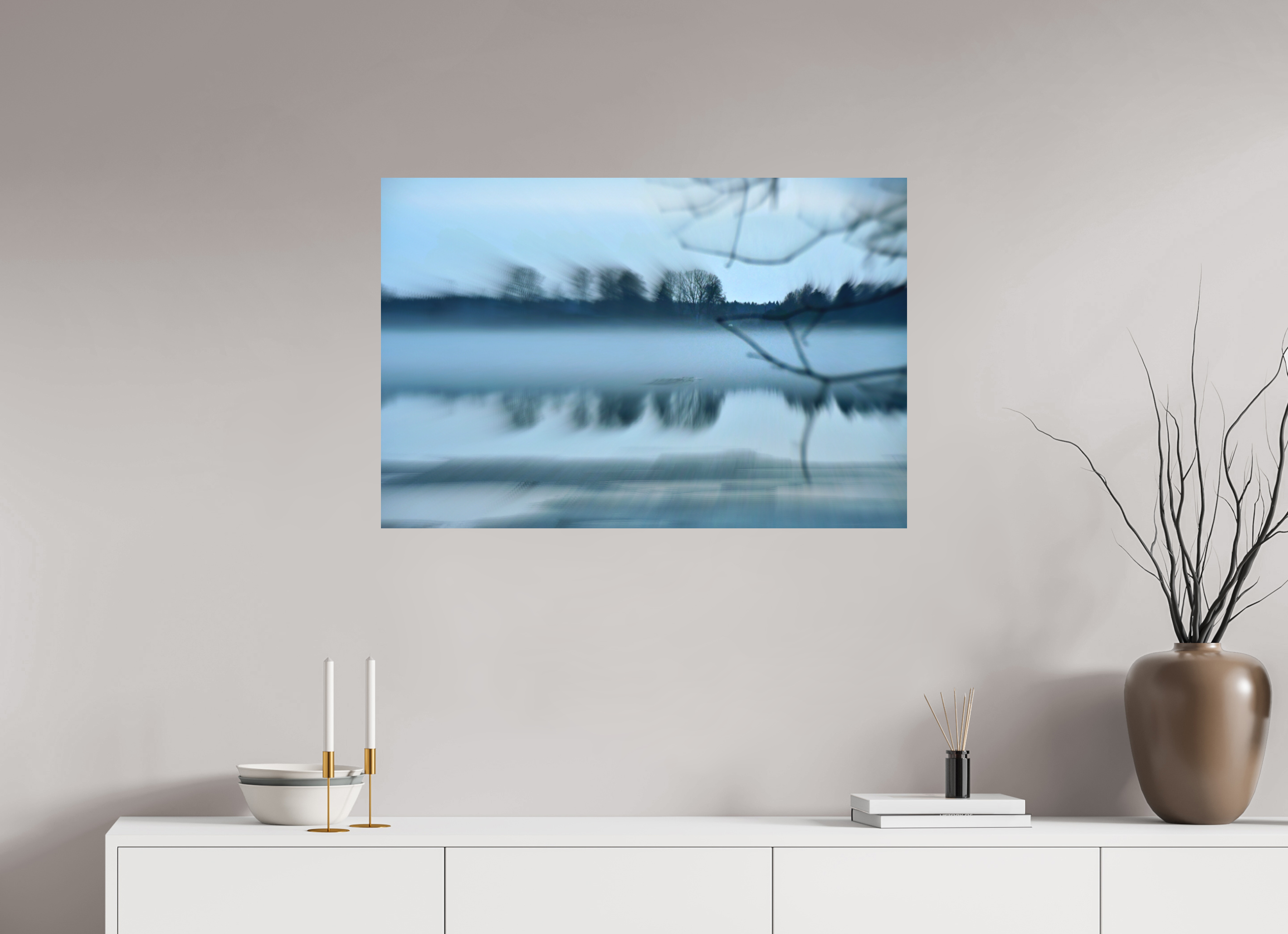 90 x 60 cm, Direct Print on Aluminium Dibond Colour BLUE MOOD