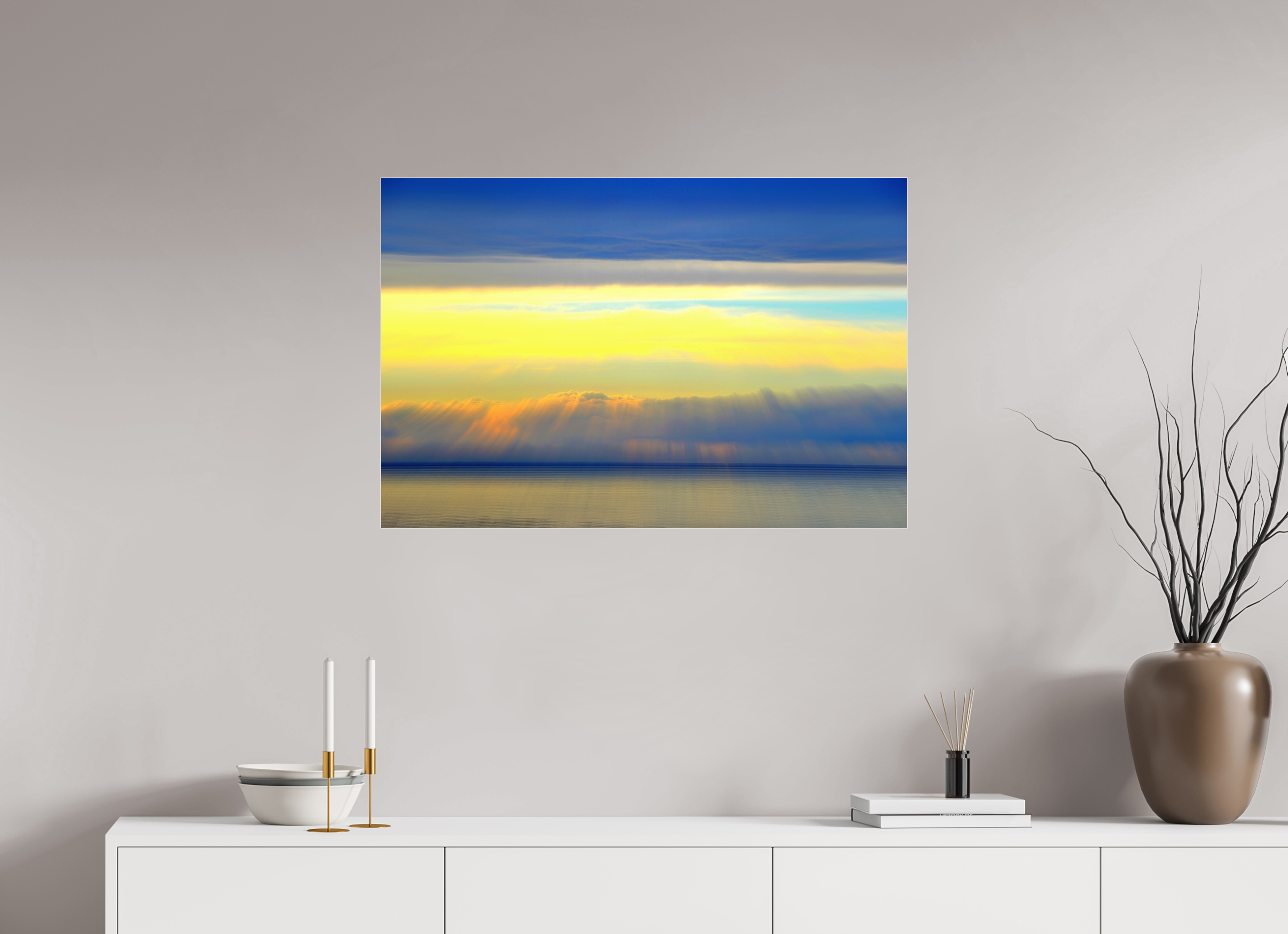 90 x 60 cm, Under Acrylic Glass Colour GOLD BETWEEN