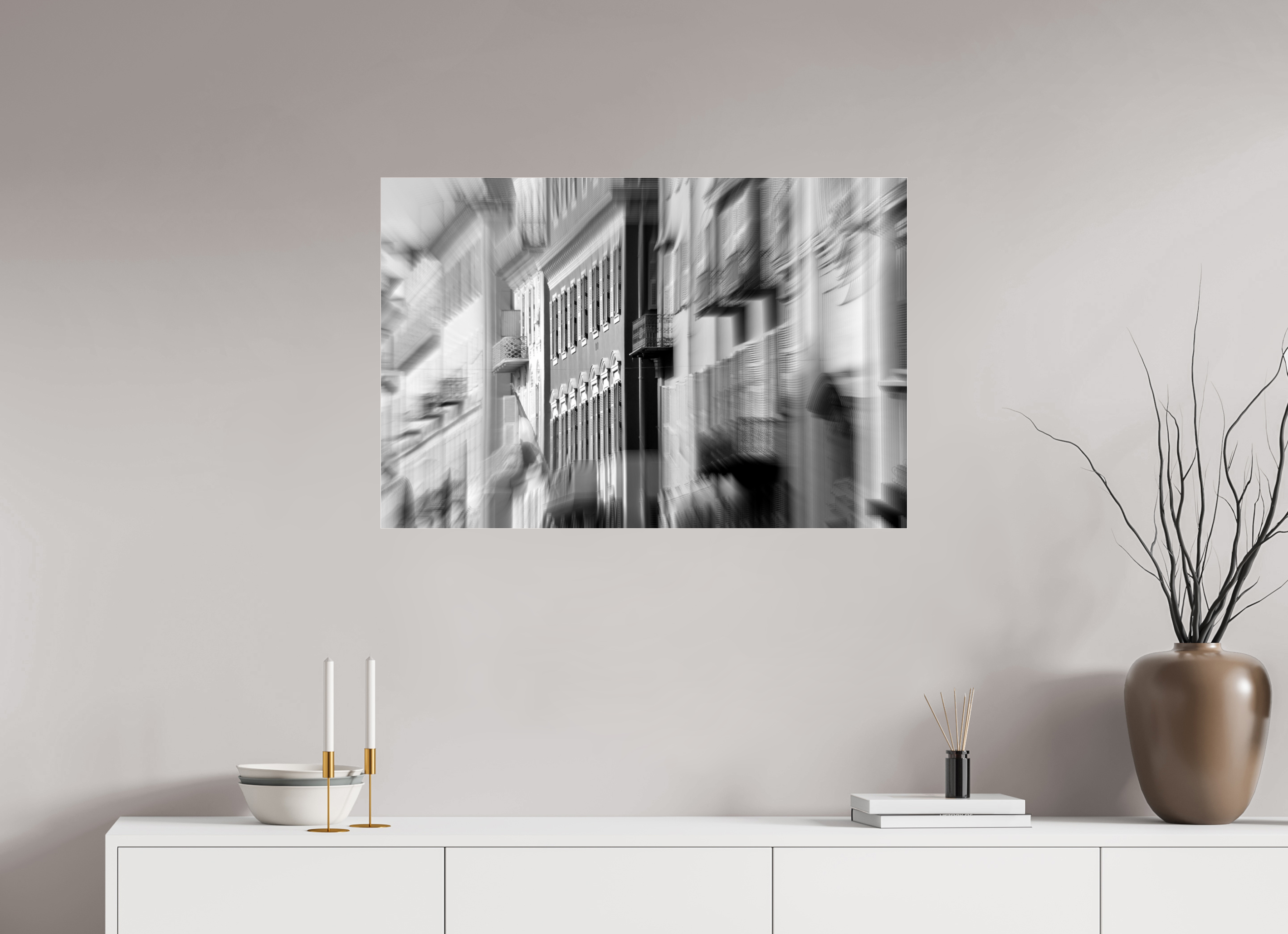 90 x 60 cm, Photo Print Under Acrylic Glass ROW HOUSES